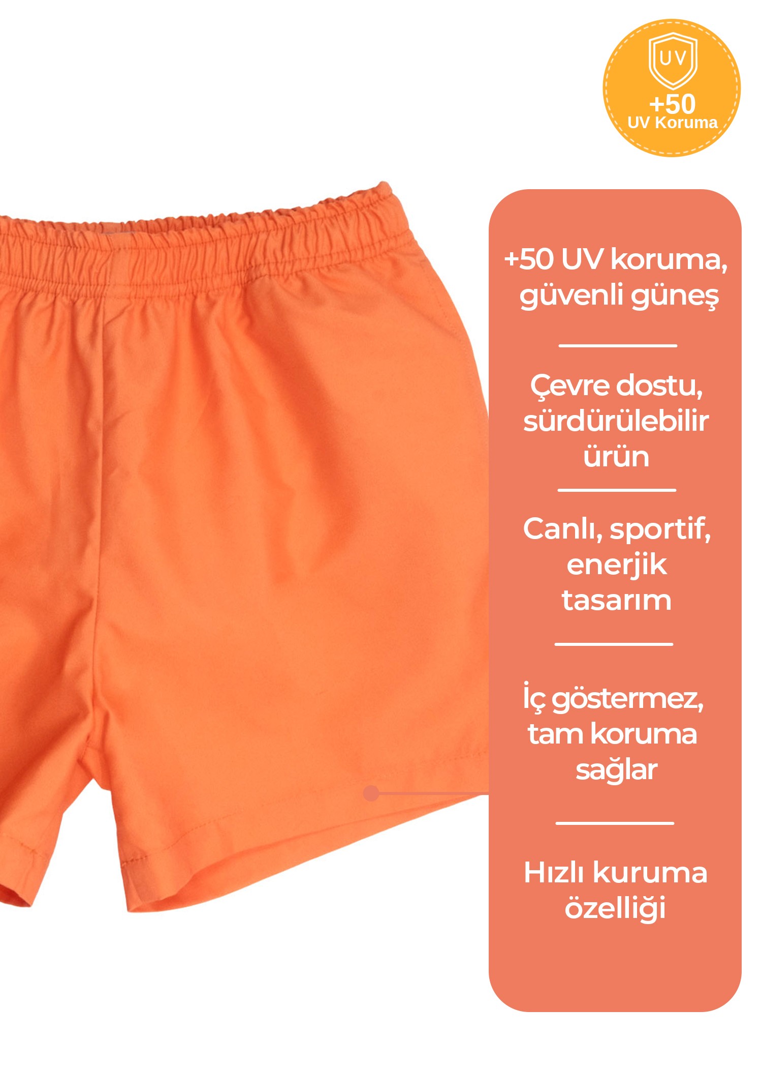Turuncu Erkek Çocuk Şort Mayo