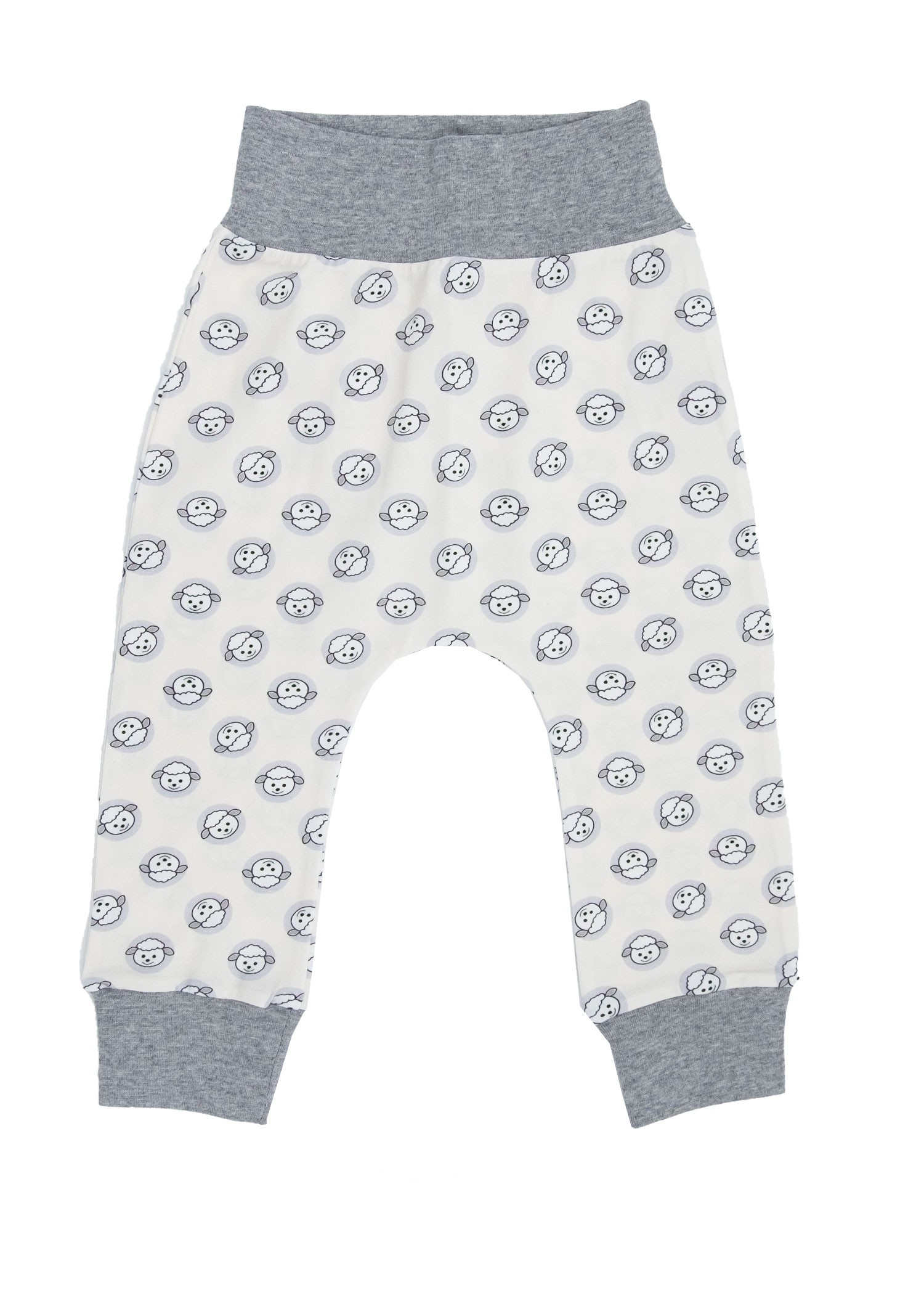 Organic Lamb Printed Gray Unisex Baby Bottom