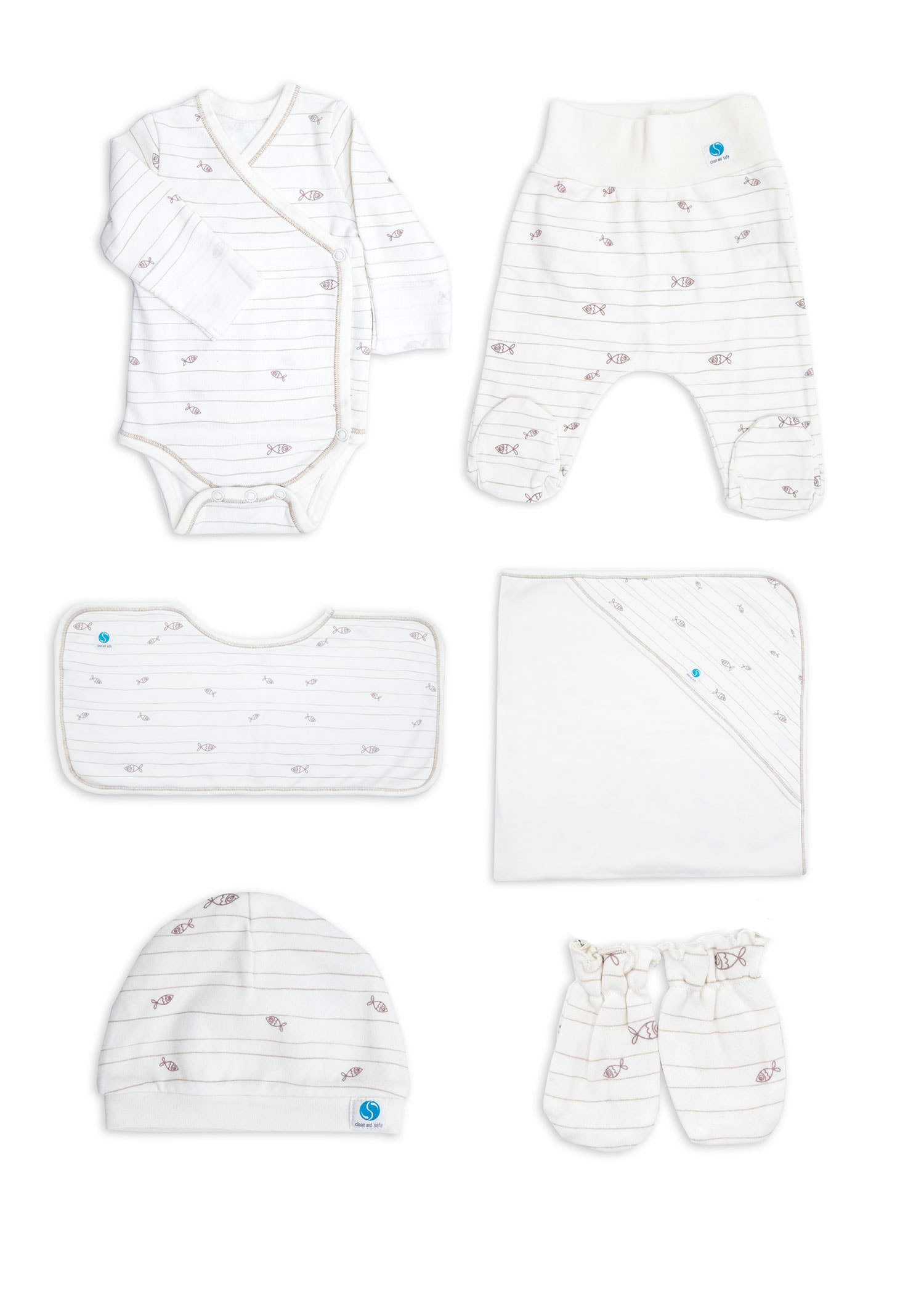 Clean&Safe Organik Steril Temizlenmiş Hastane Çıkış Seti-6 Parça