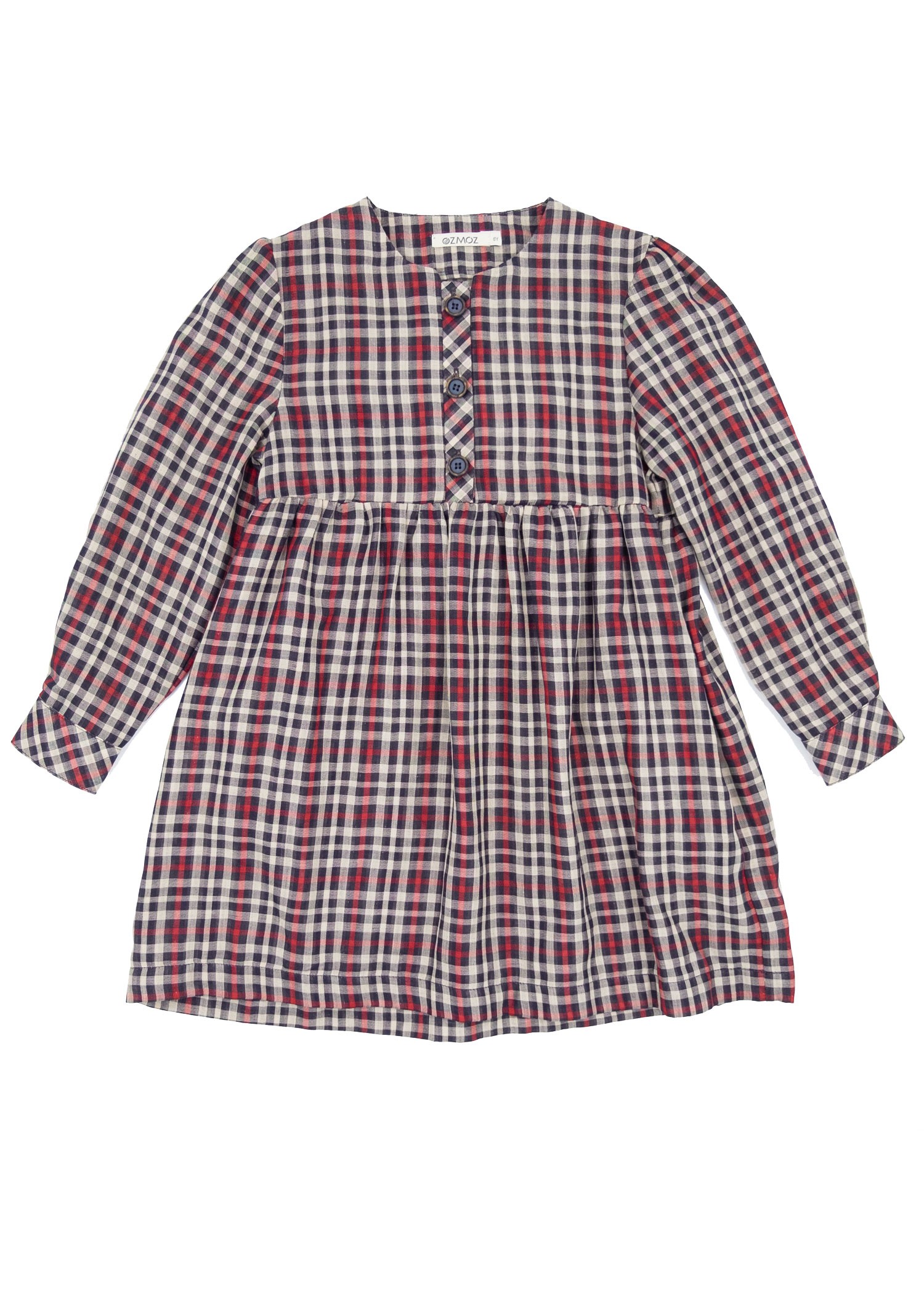 Cotton Muslin Plaid Spring Girl's Dress