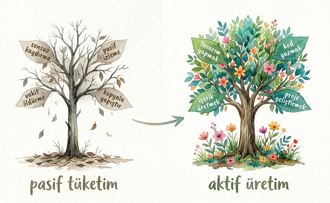 Tüketen değil üretken olmak, her dünyada iyidir :)