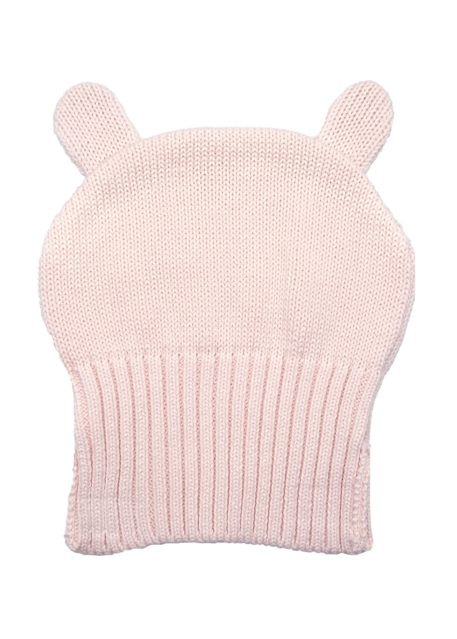 Organic Knitwear Knitted Pink Baby Beanie with Ear Decorations