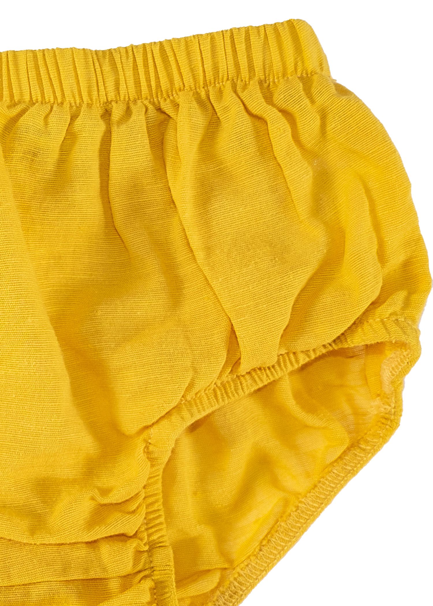 Organik Sarı Dokuma Yazlık Unisex Bebek Külot