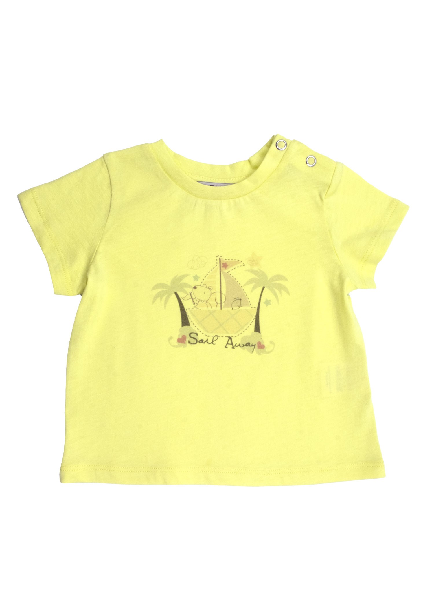 Organic Printed Yellow Summer Unisex Baby Tshirt