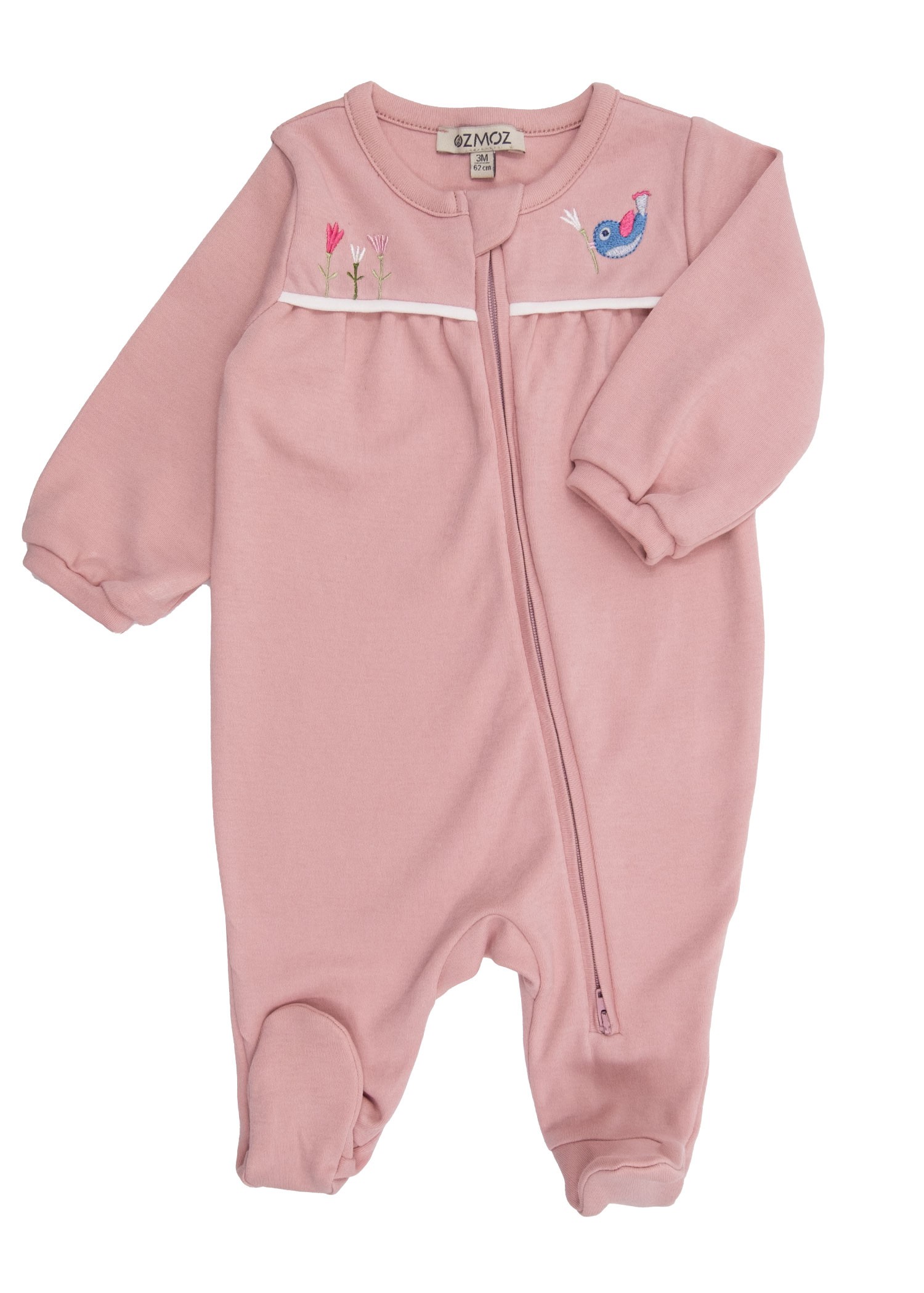 Organic Pale Mauve Baby Girl Romper