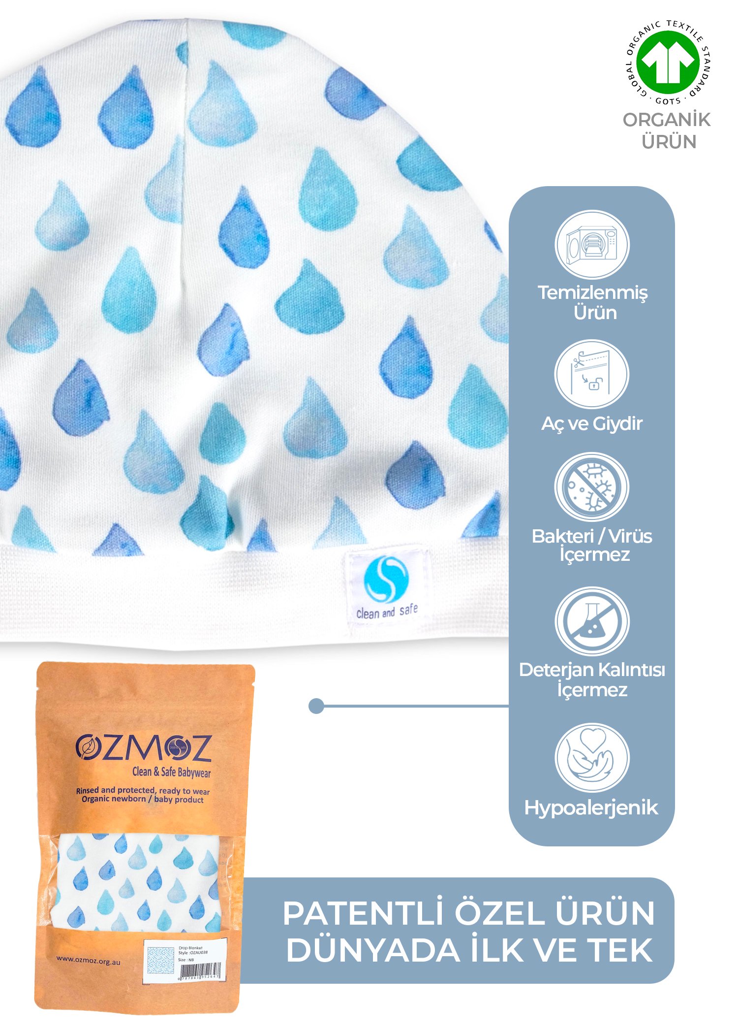 Clean&Safe Organik Steril Temizlenmiş Organik Bere