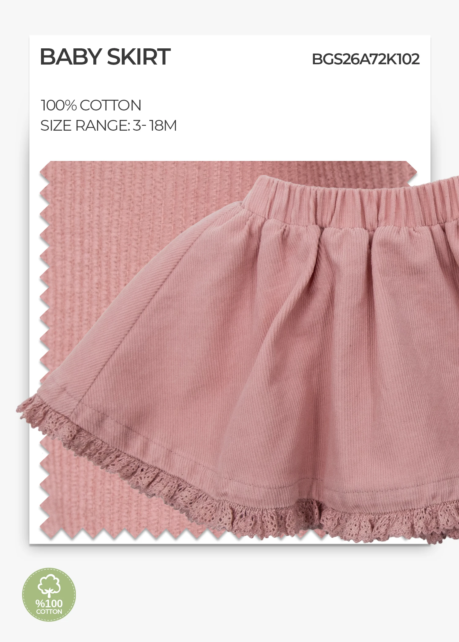 Pale Mauve Baby Skirt