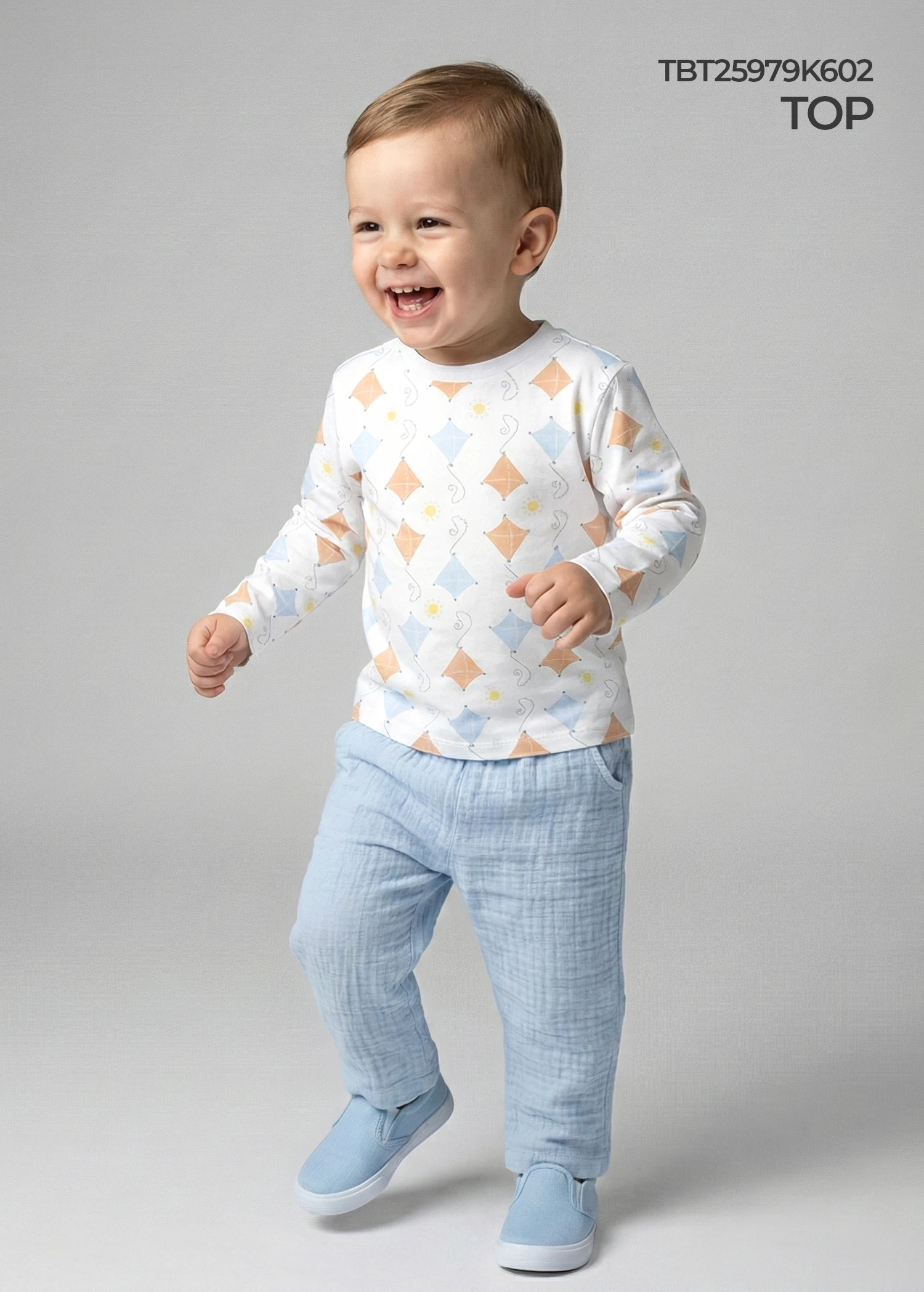 Kite Print Spring Toddler Boys' Thin Sweatshirt