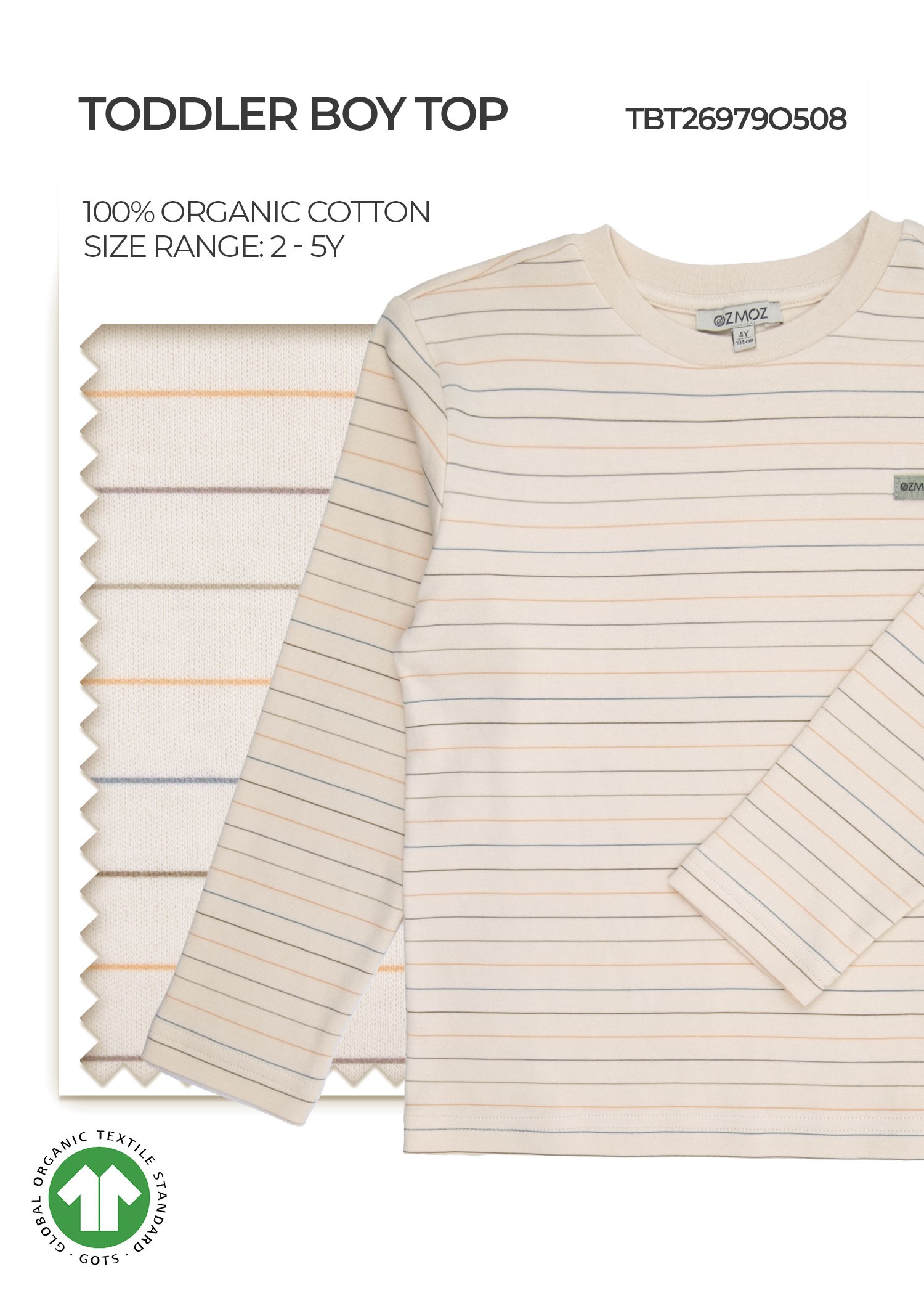 Organic Striped Toddler Boy Top