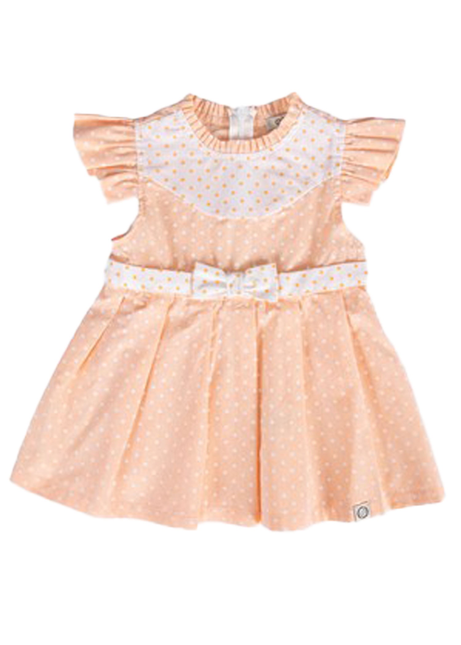 100% Cotton Ruffle Belted Orange Summer Baby Girl Dress