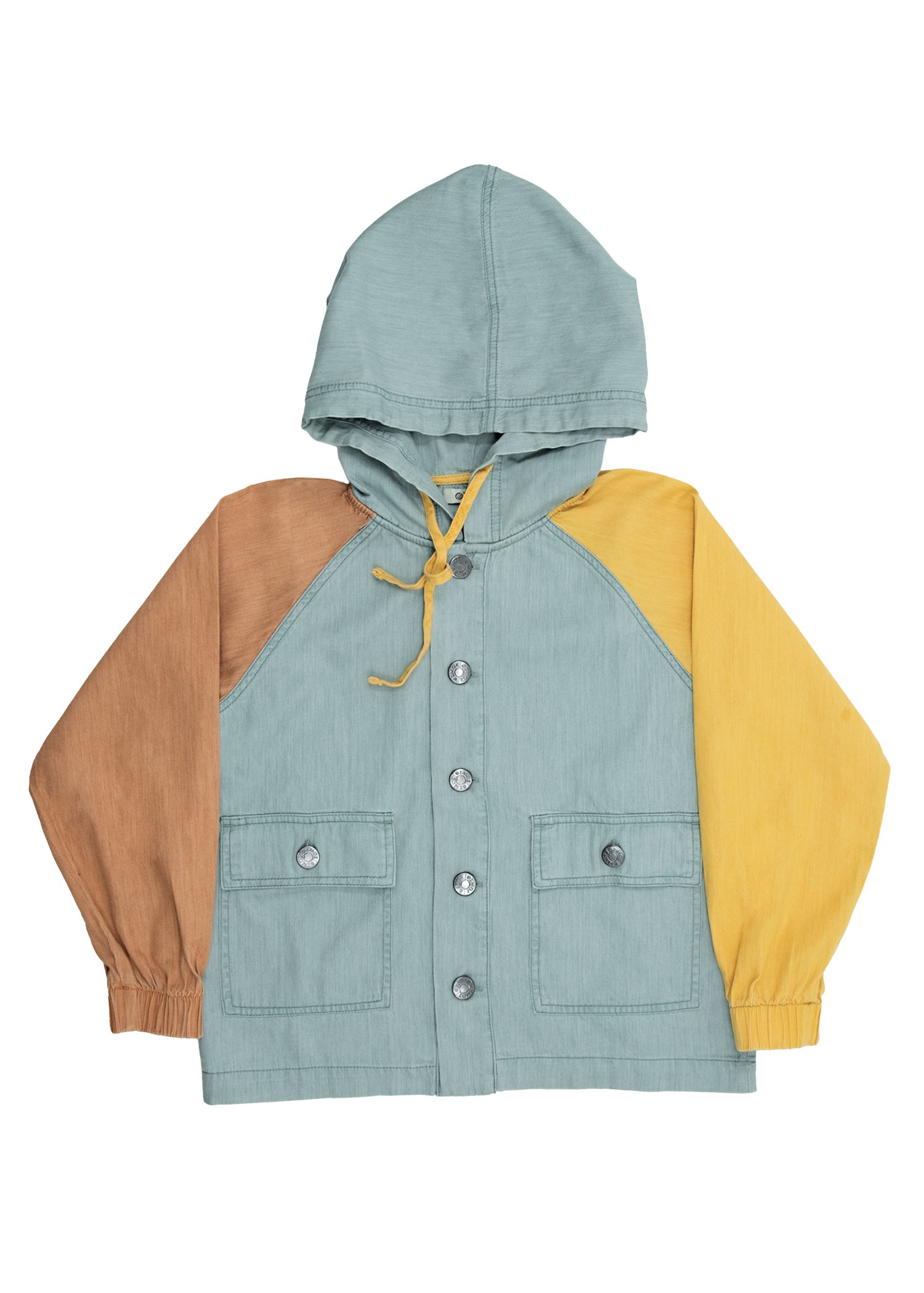 100% Cotton Hooded Colorful Denim Unisex Jacket