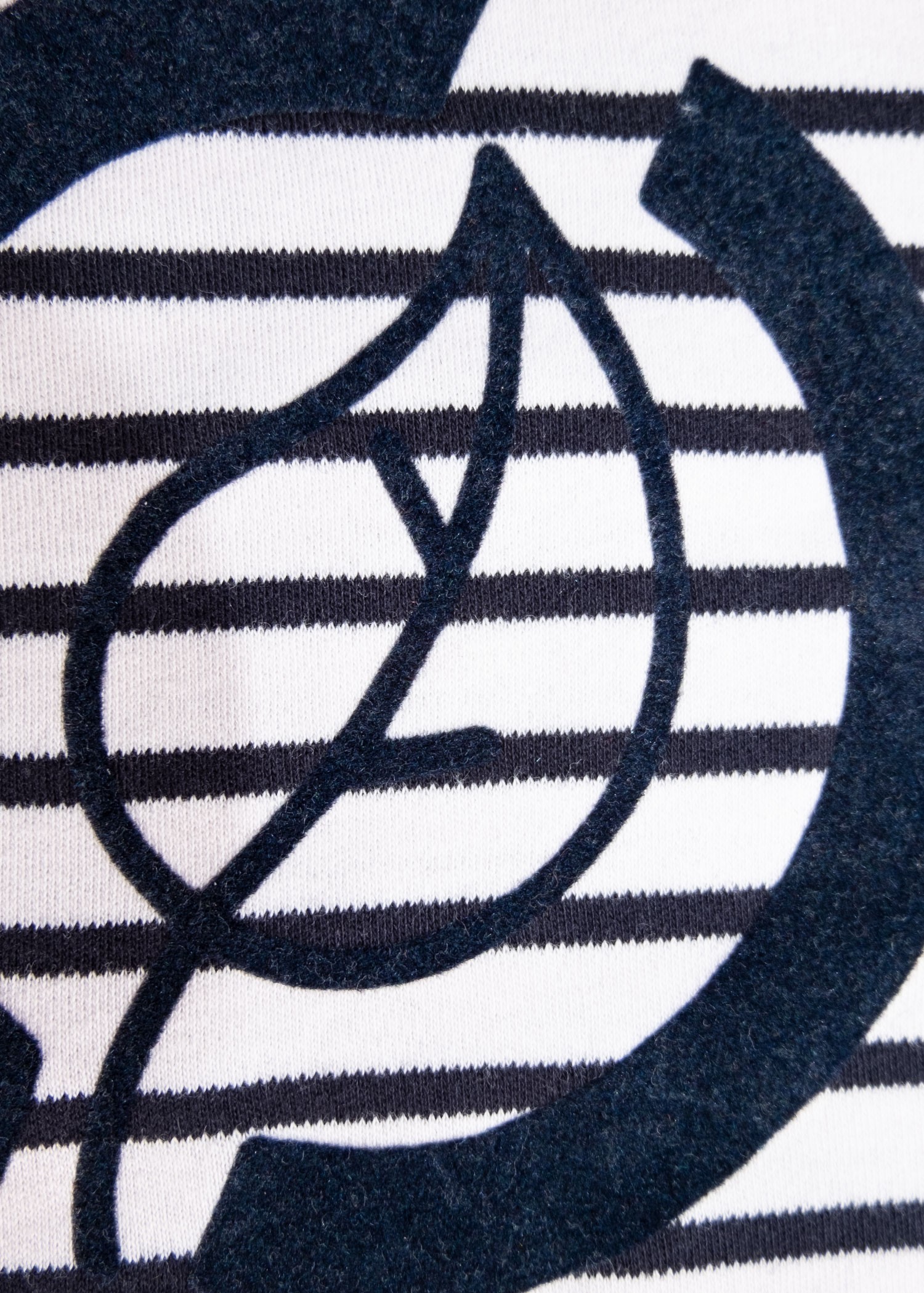 Organic Cotton Striped and Logo Boys' Sweatshirt Navy Blue