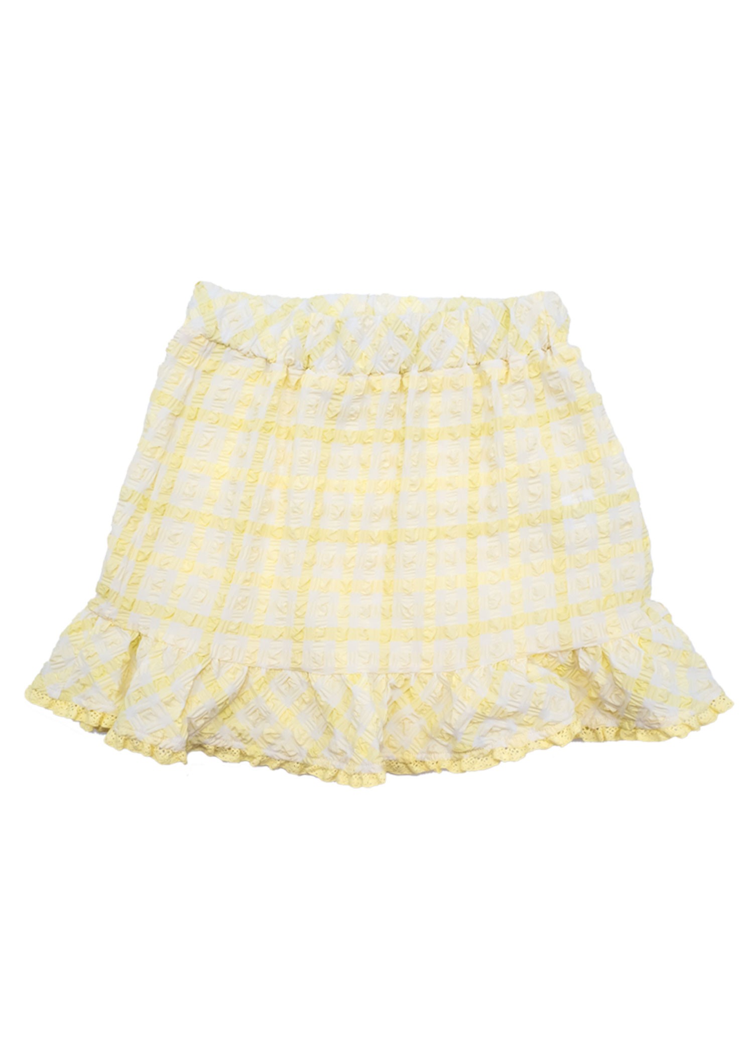 Recycle Special Woven Yellow Summer Girls Skirt