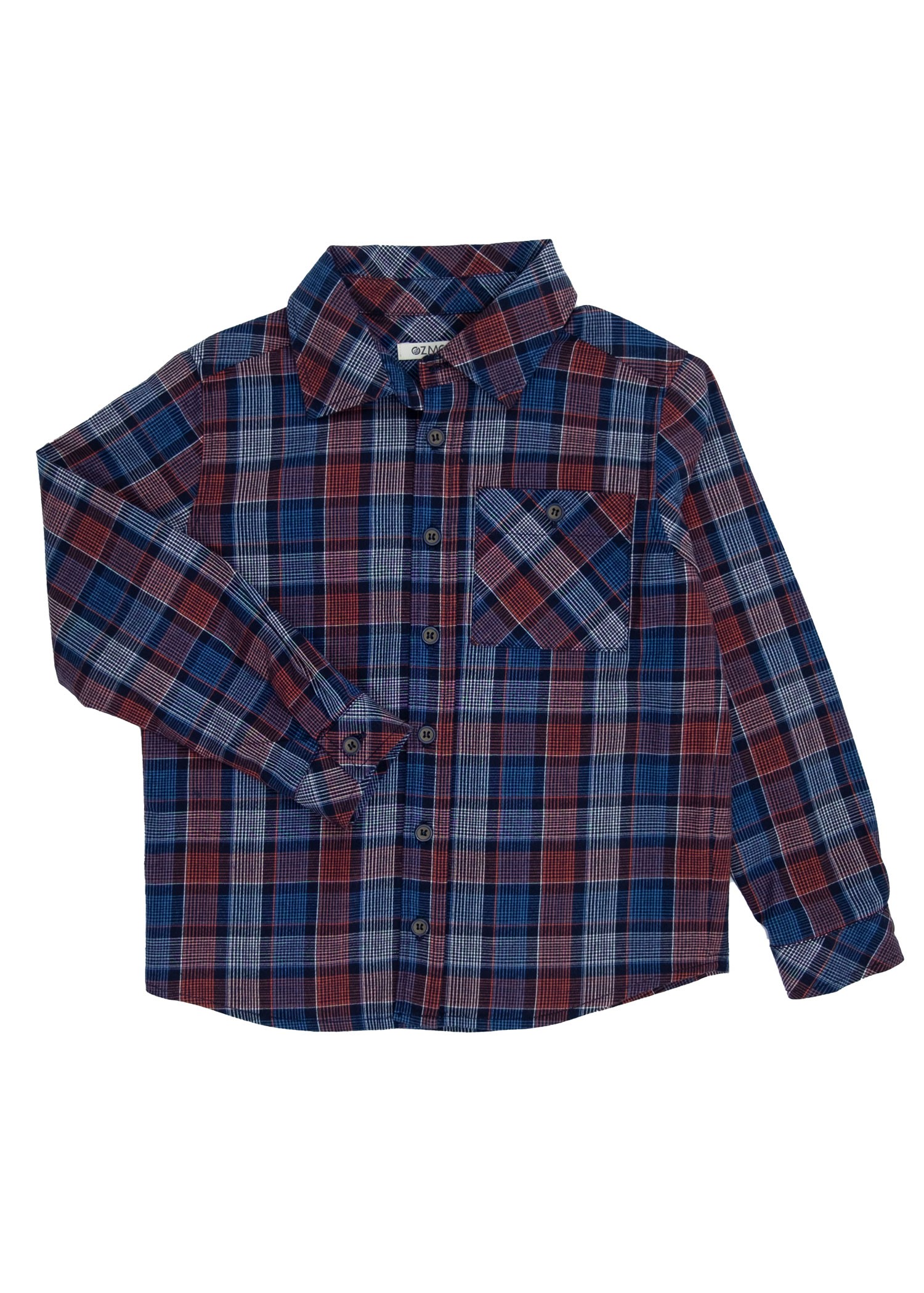 100% Cotton Plaid Navy Blue Winter Boy's Shirt