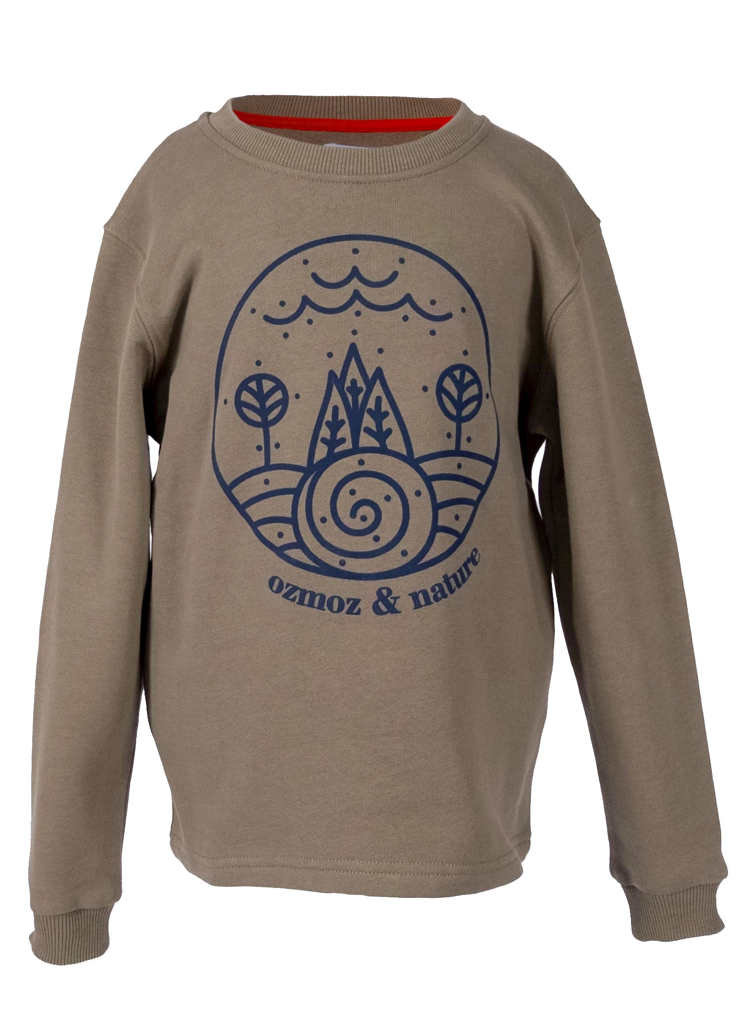 Organic Cotton Graphic Printed Khaki Winter Boys' Sweatshirt