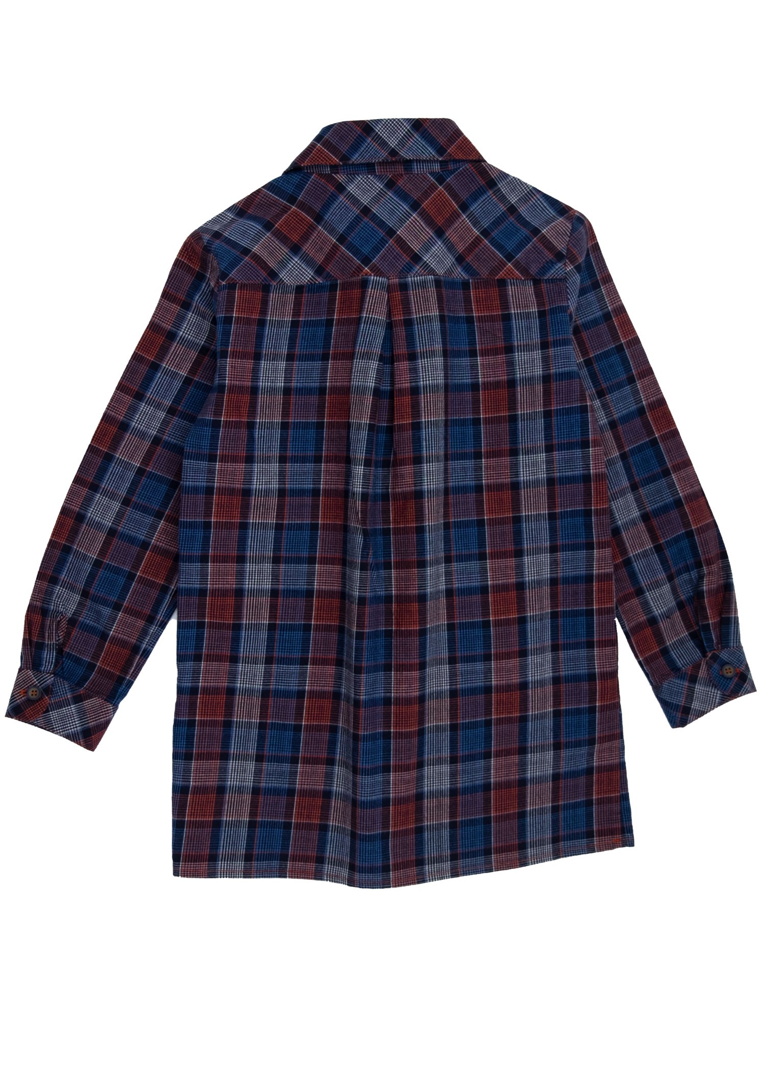 100% Cotton Plaid Navy Blue Winter Girls Shirt Dress