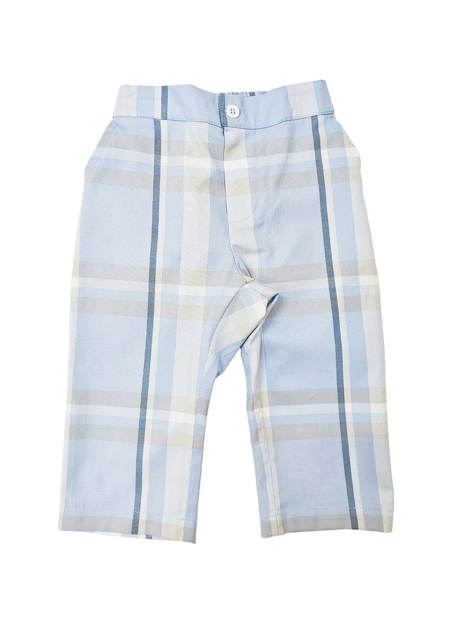 Organic Blue Plaid Classic Baby Boys' Pants