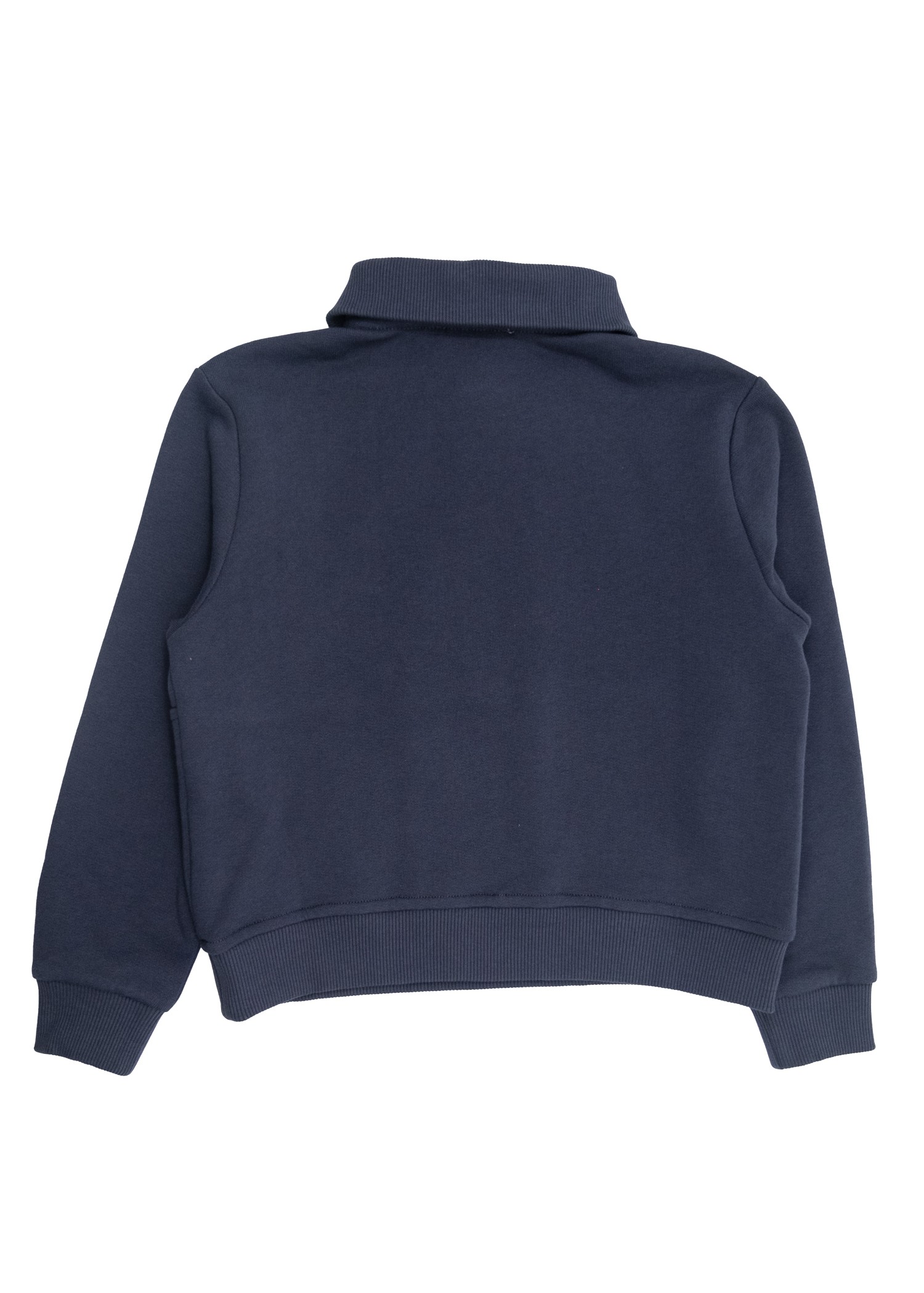 Organic Navy Blue Winter Boy's Sweatshirt with Zipper on the Collar