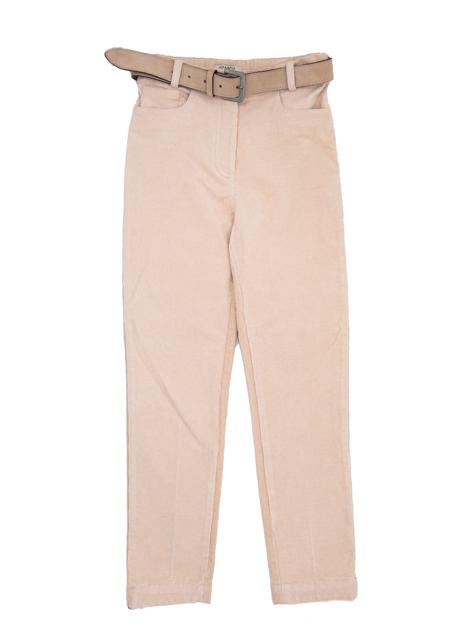 Corduroy Slim Cut Cream Winter Unisex Kids Trousers