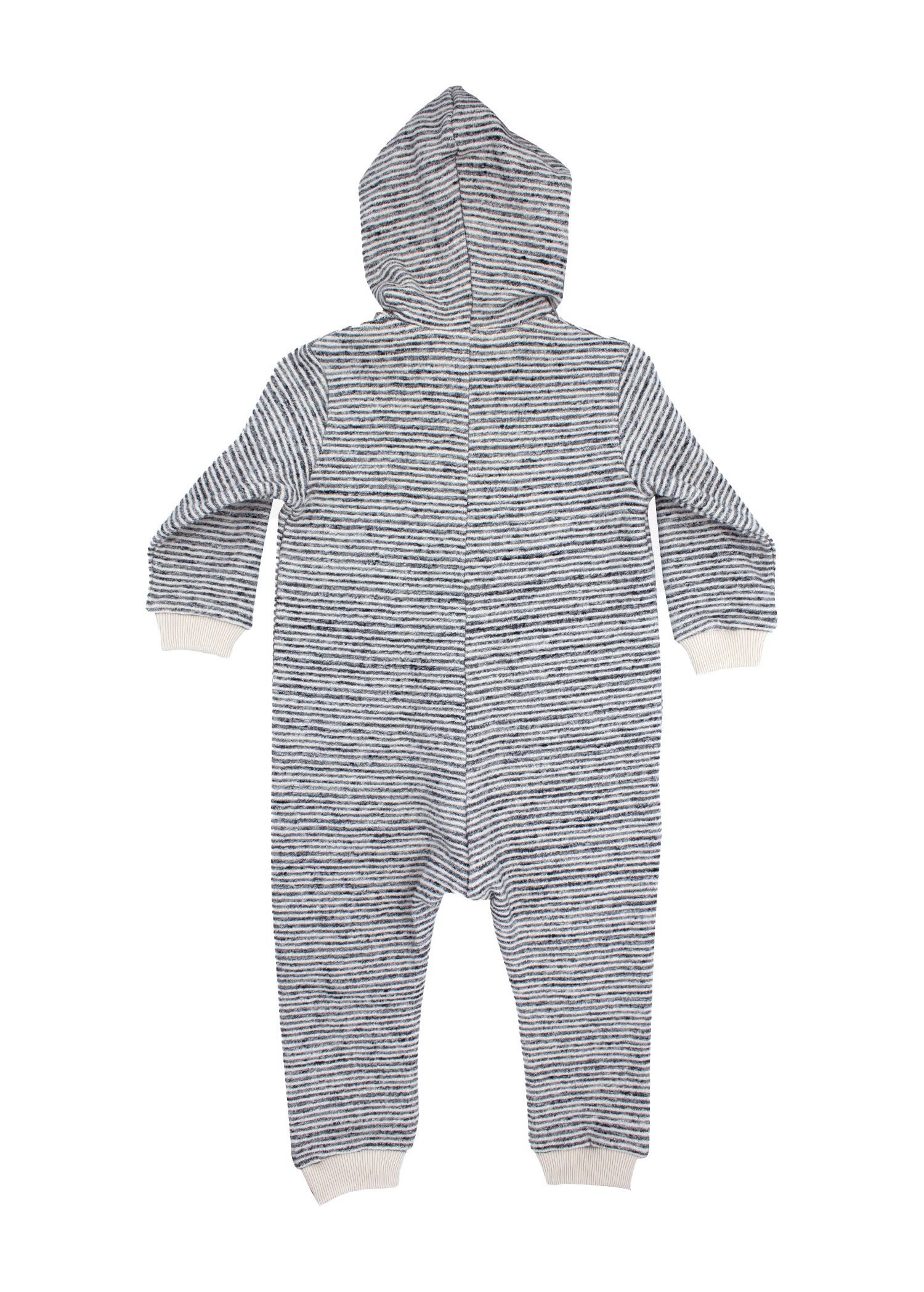 100% Cotton Ear Detailed Hooded Gray Winter Unisex Baby Jumpsuit