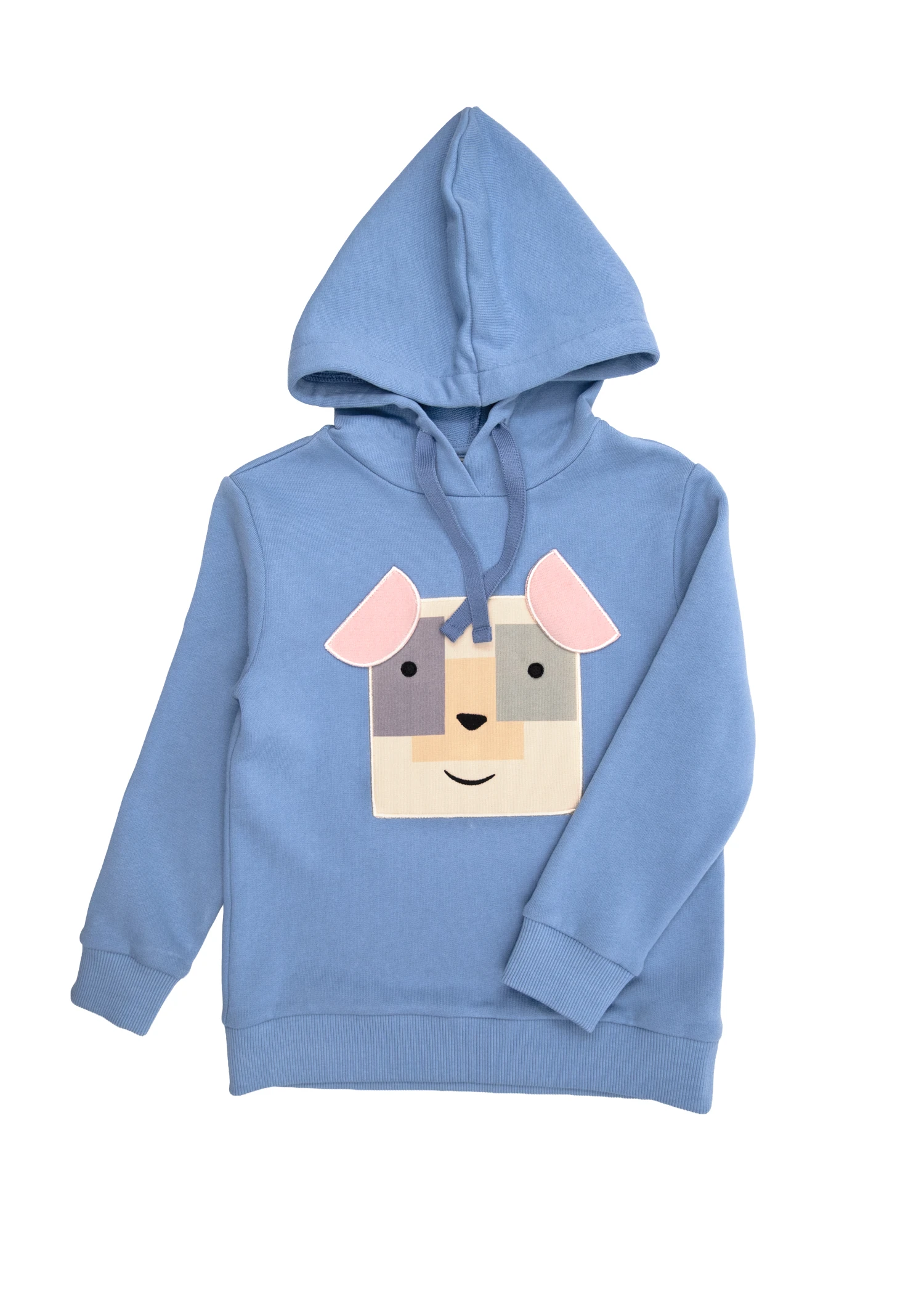 Organik Kapüşonlu Mavi Minik Erkek Çocuk Sweatshirt