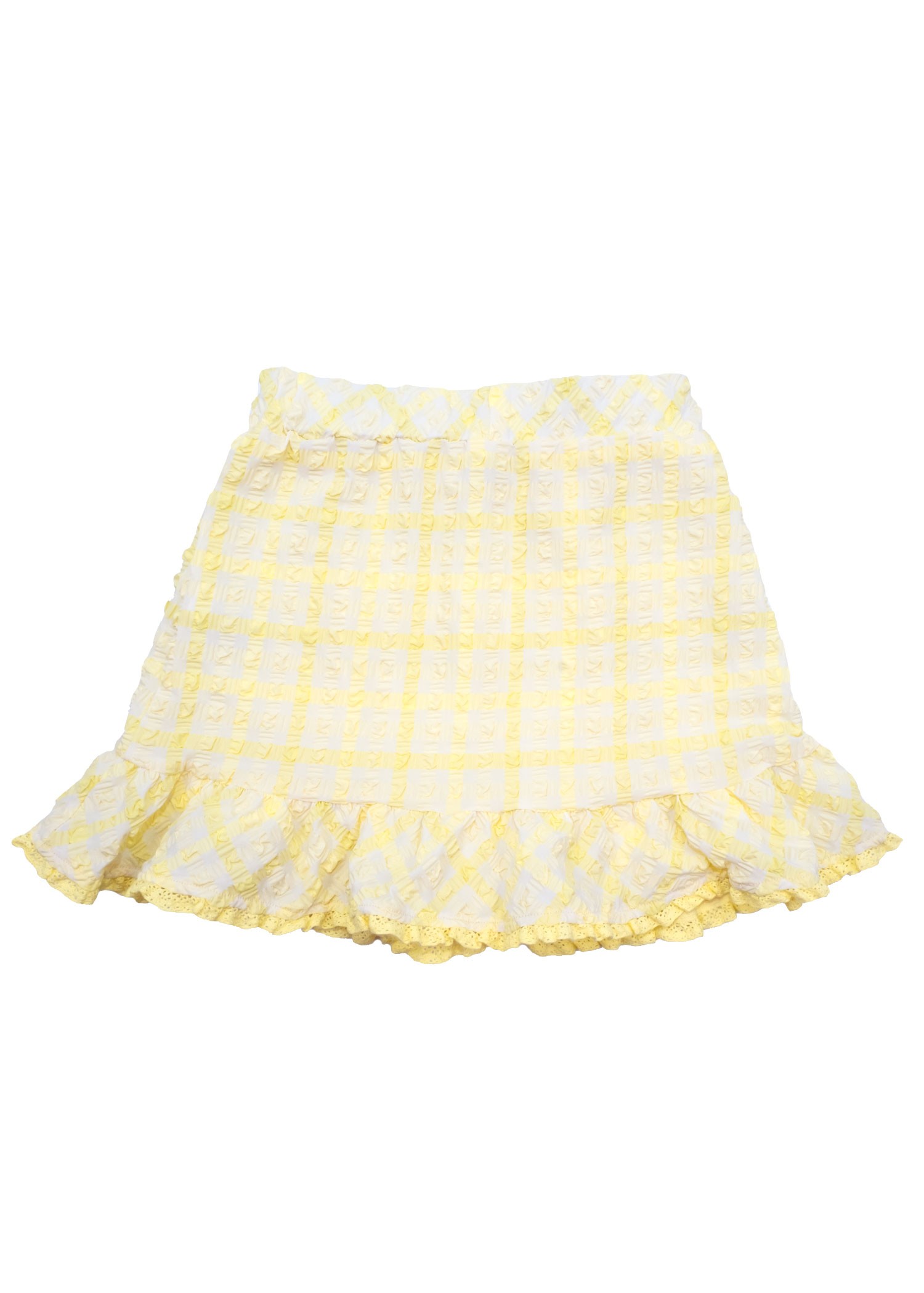 Recycle Special Woven Yellow Summer Girls Skirt