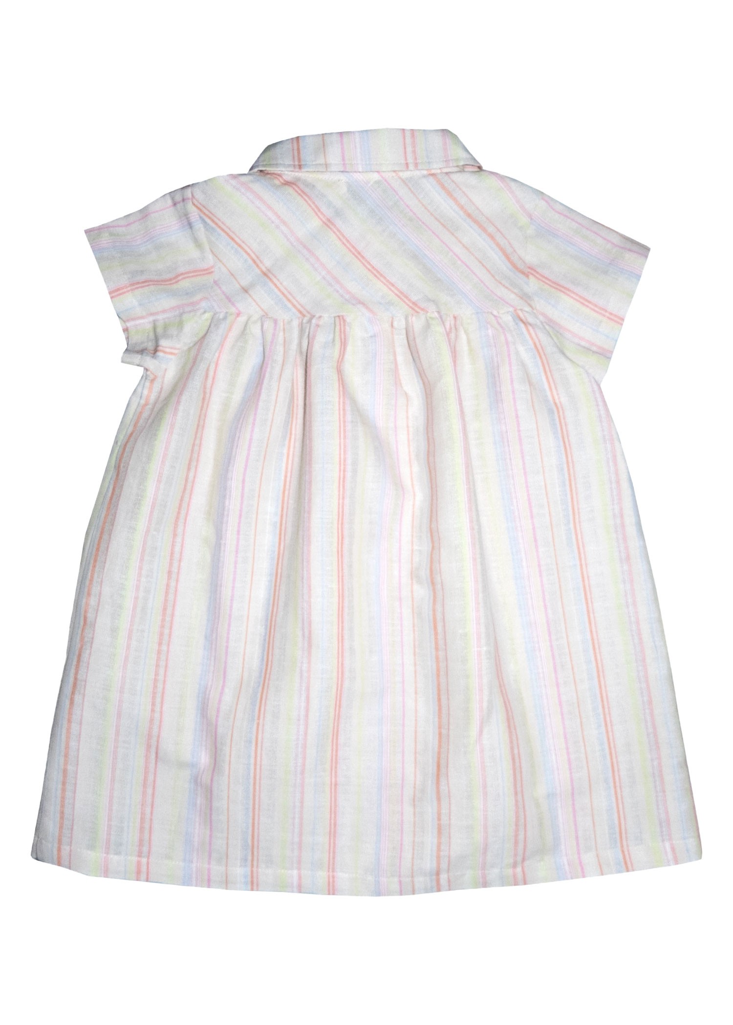 Cotton Linen Robe Striped Summer Baby Girl Dress