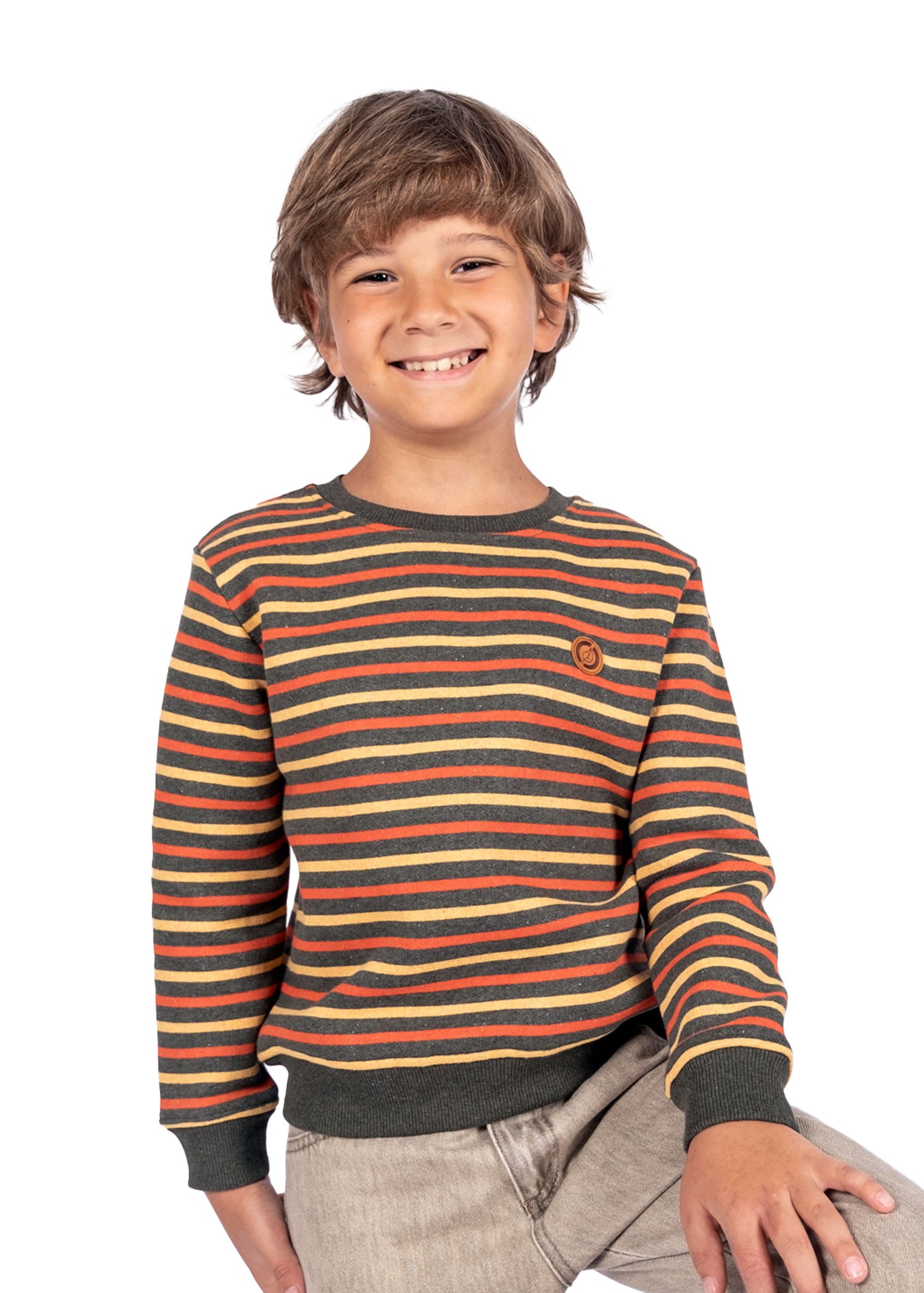 Reborn Recycled Winter Boy Sweatshirt Yarn Dyed Striped