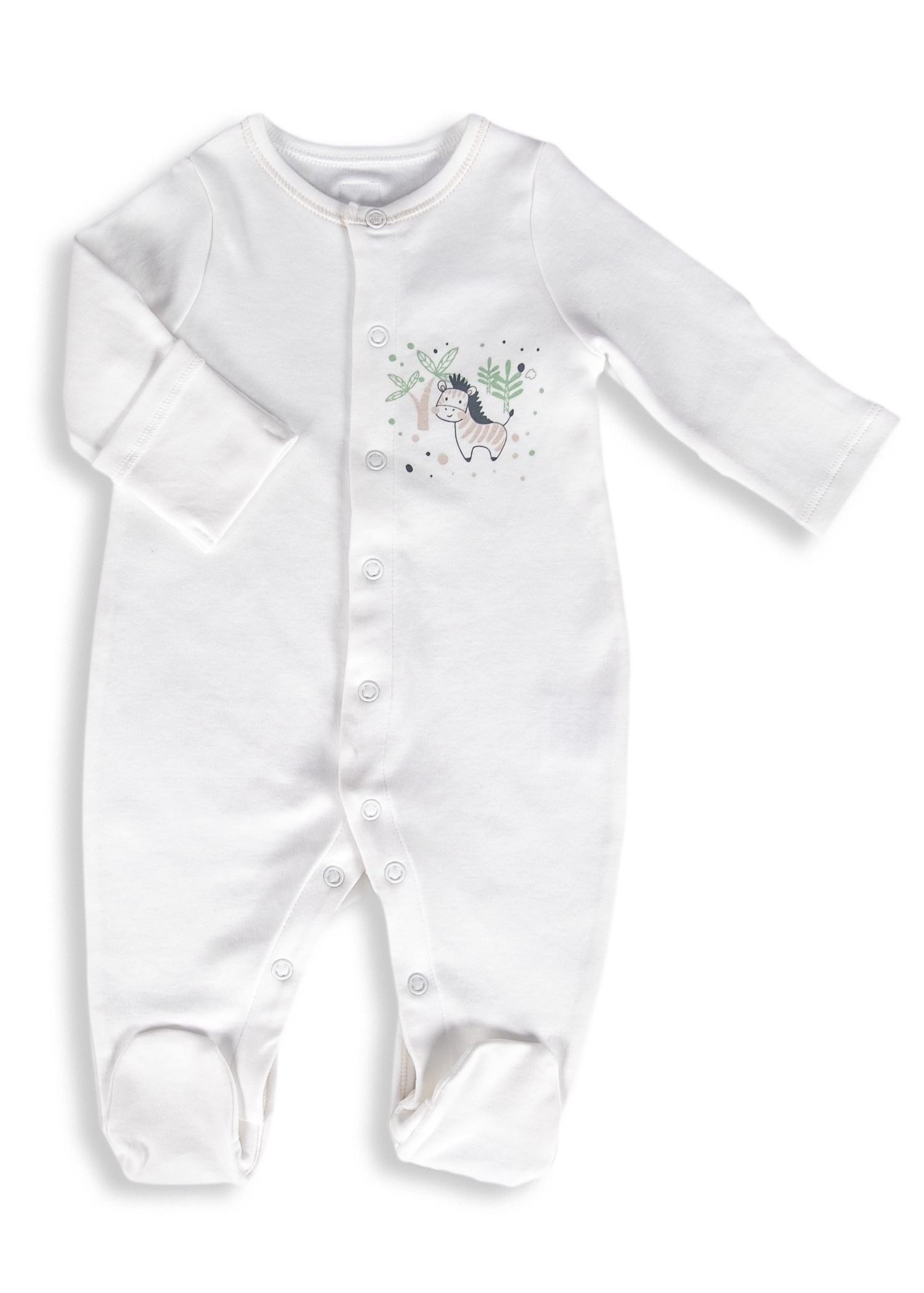 Clean and Safe Sterile Organic Ready to Wear Unisex Baby Jumpsuit-Zebra