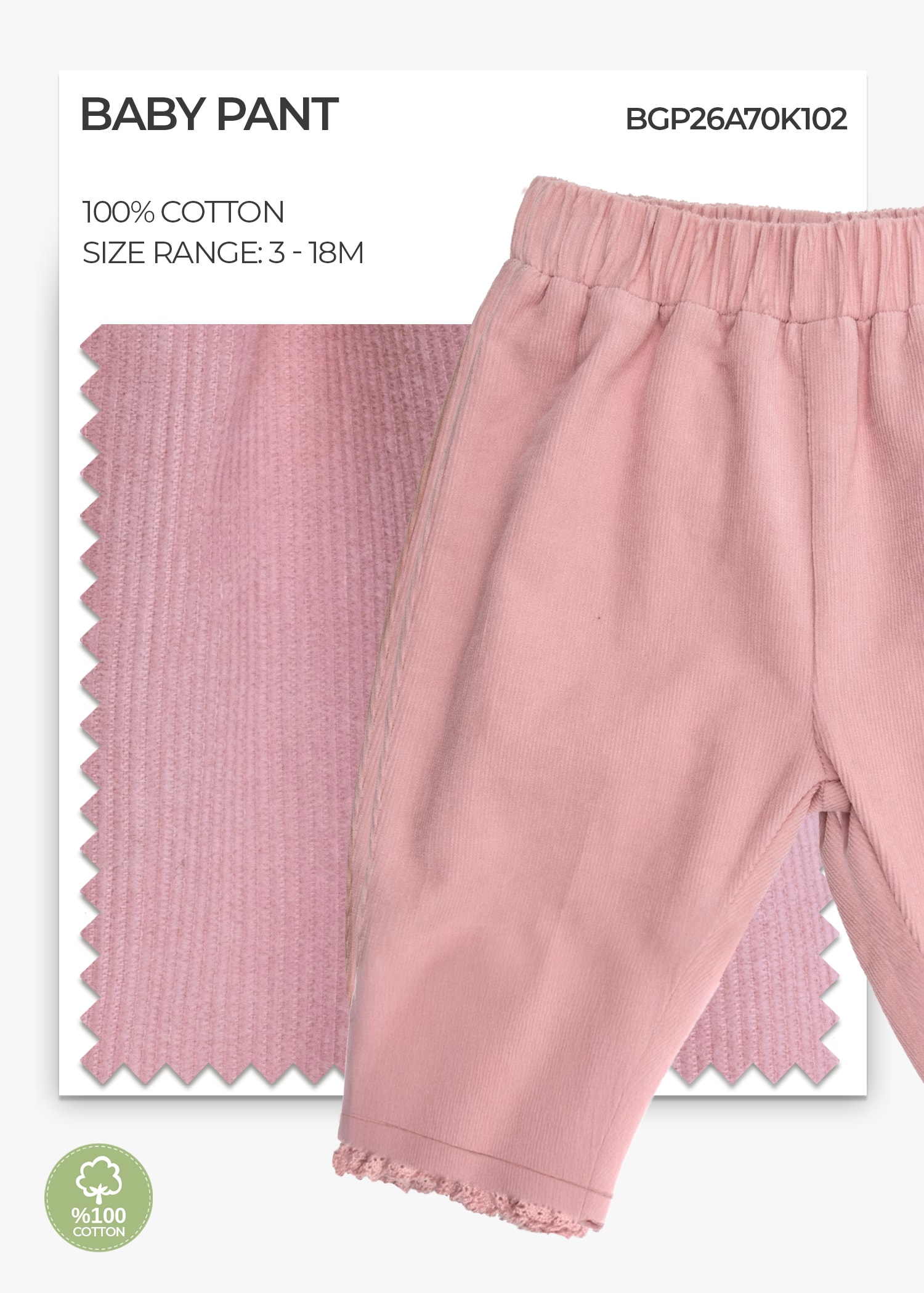 Pale Mauve Baby Girl Pants