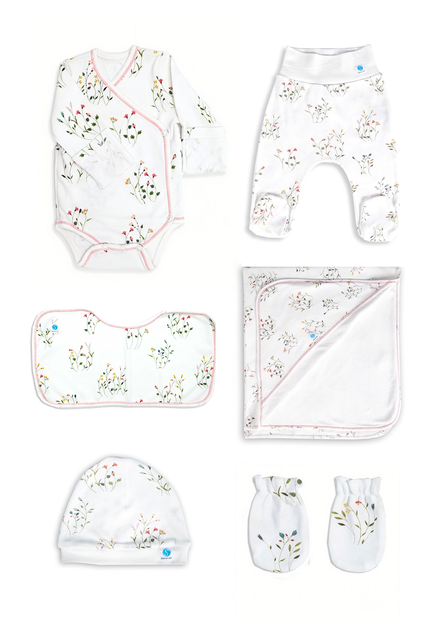 Clean and Safe Sterile Ready-to-Wear Organic Hospital Set - 6 Piece