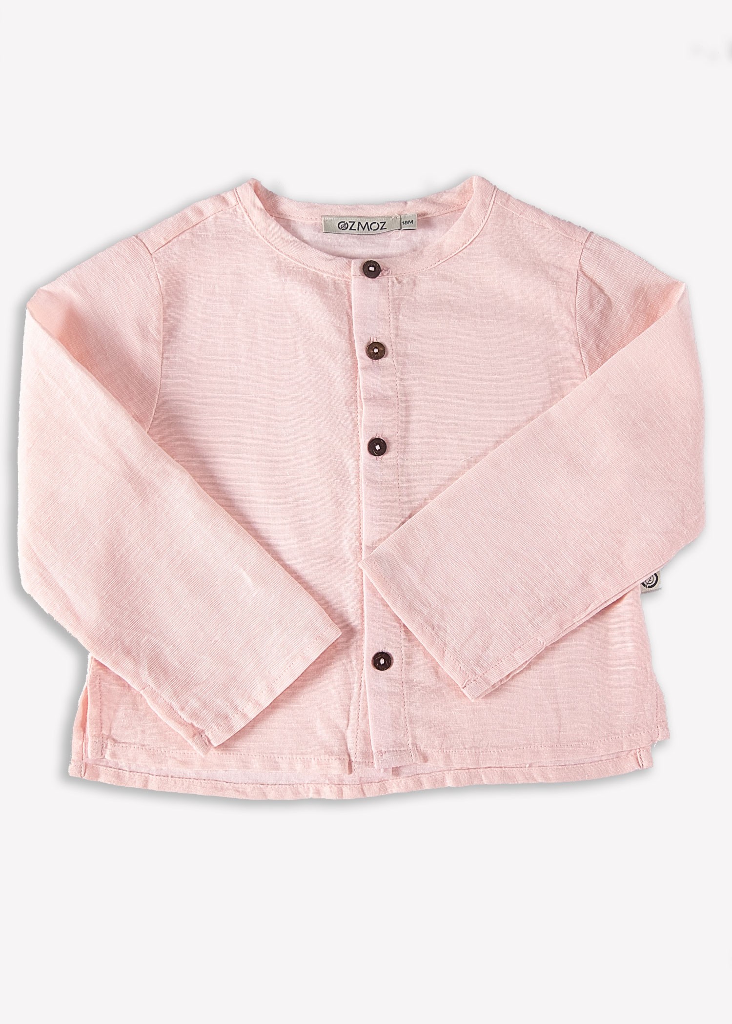 Organic Button Closure Pink Spring Unisex Baby Shirt