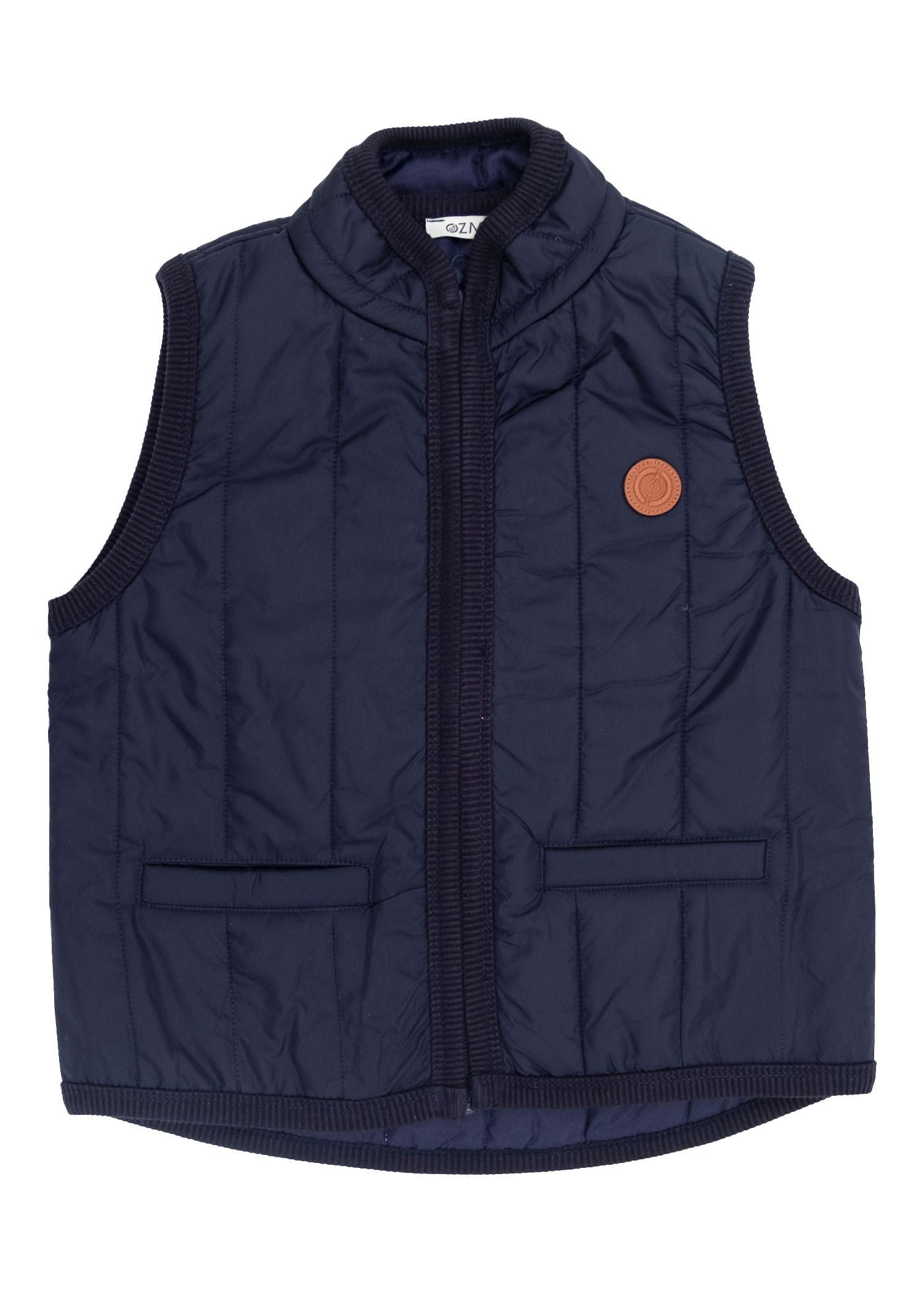 Quilted Sleeveless Navy Blue Winter Boy's Sports Vest