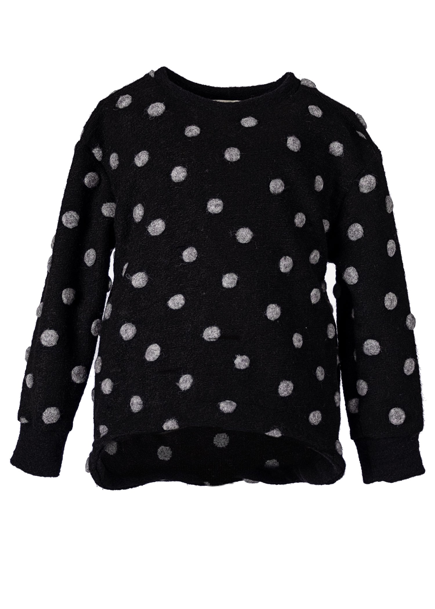 Black Winter Girl's Sweatshirt with Pompom