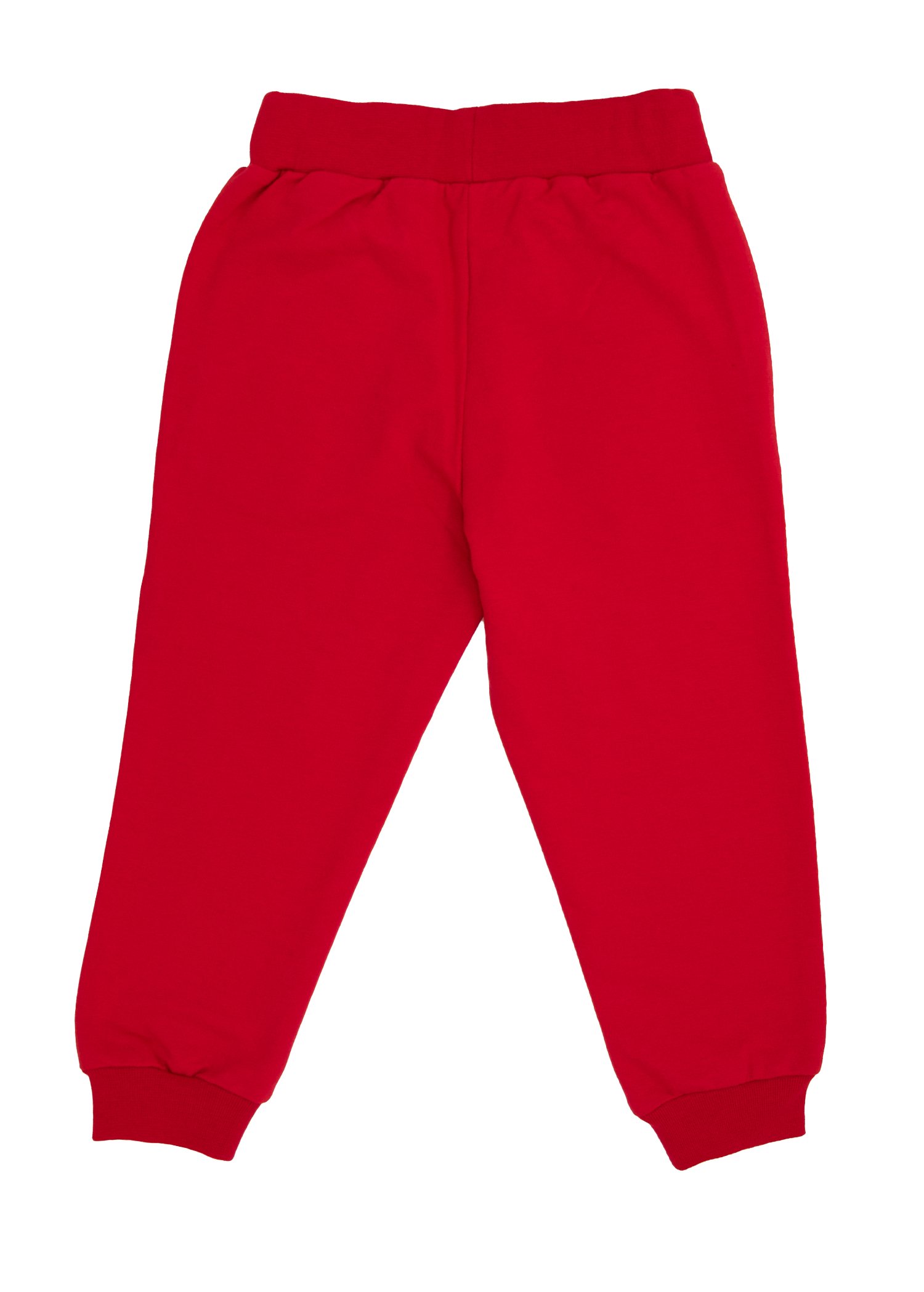 Deer Patterned Red Tiered Winter Unisex Little Kids Sweatpants