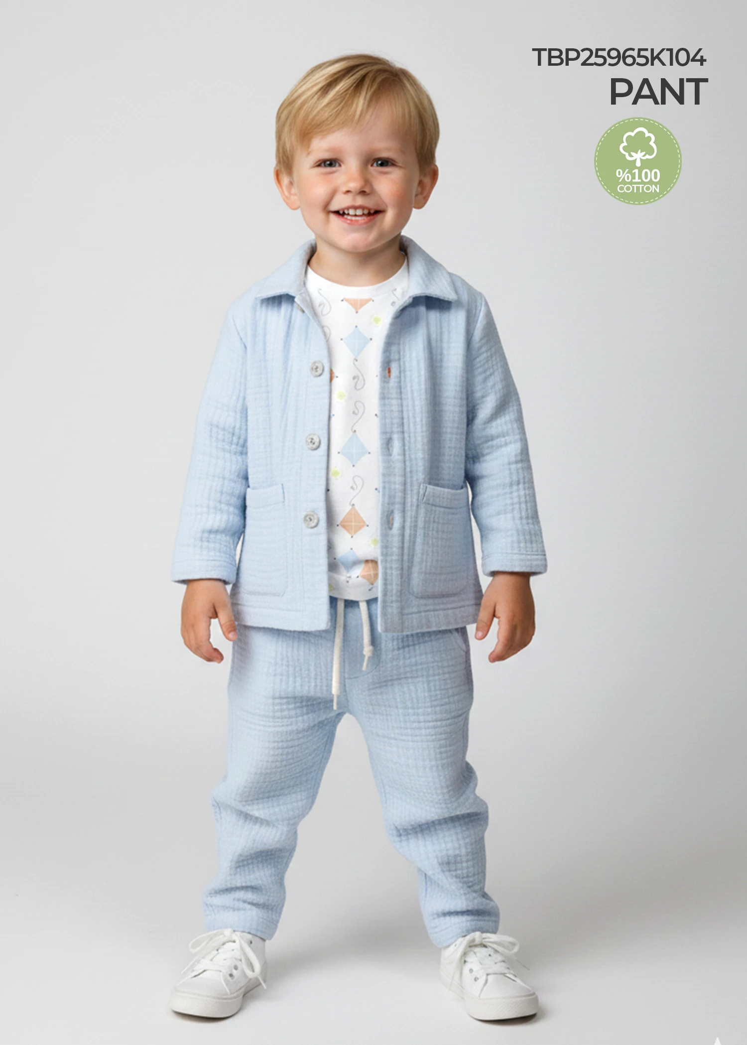 100% Cotton 4-Layer Muslin Spring Toddler Boys’ Pants