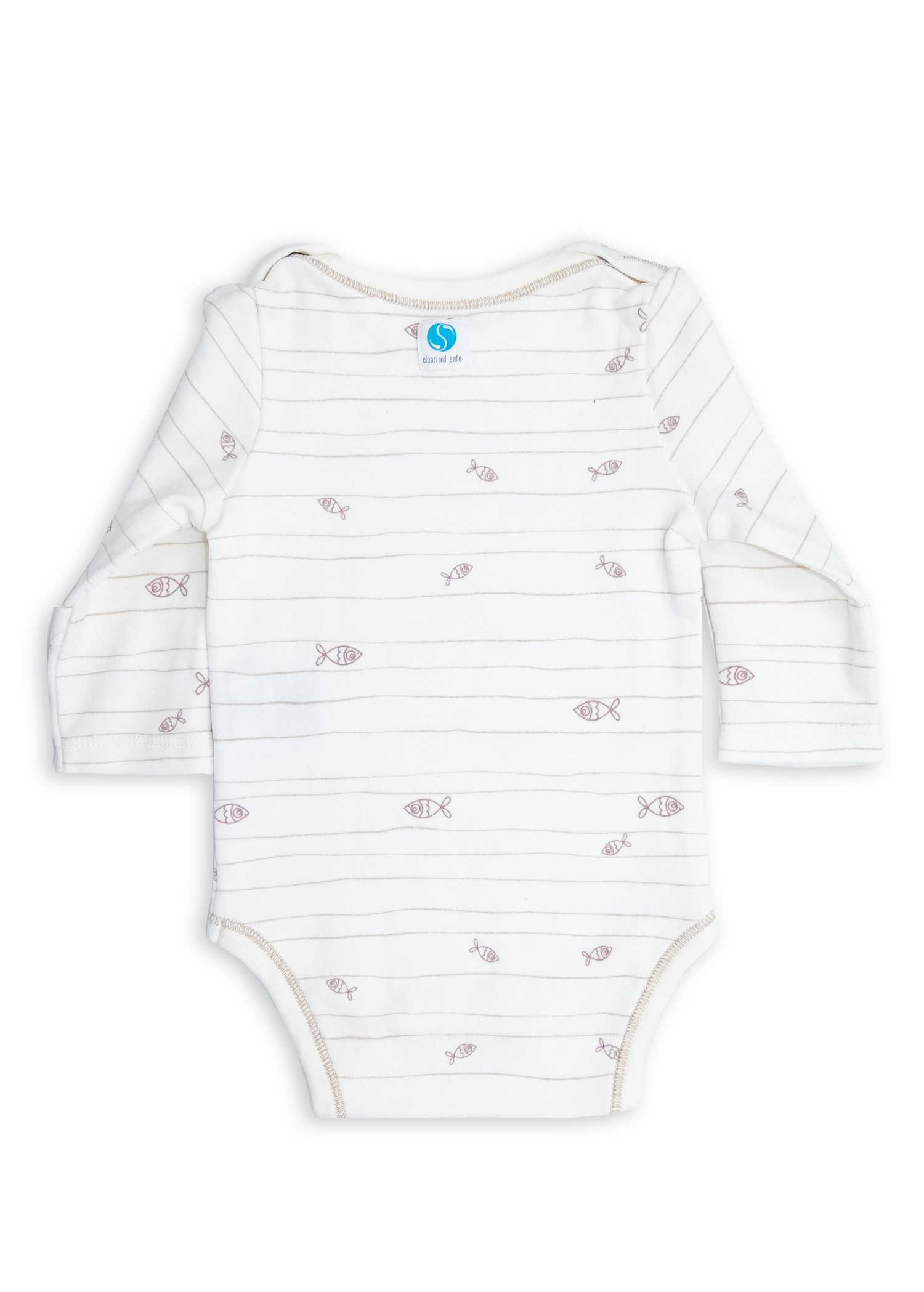 Clean and Safe Sterile Ready to Wear Organic Unisex Baby Body-Fish