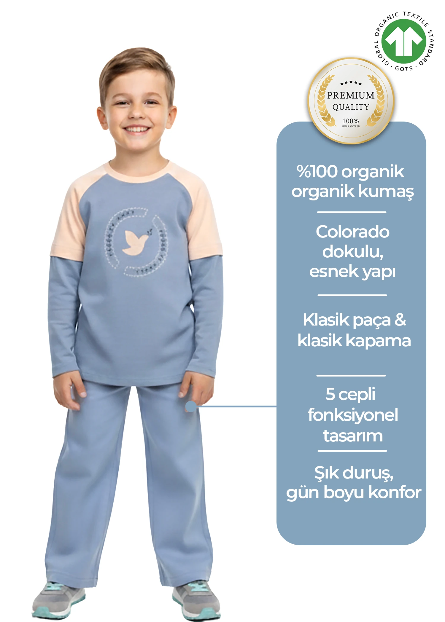 Organik Colorado Klasik Kışlık Erkek Çocuk Pantolon