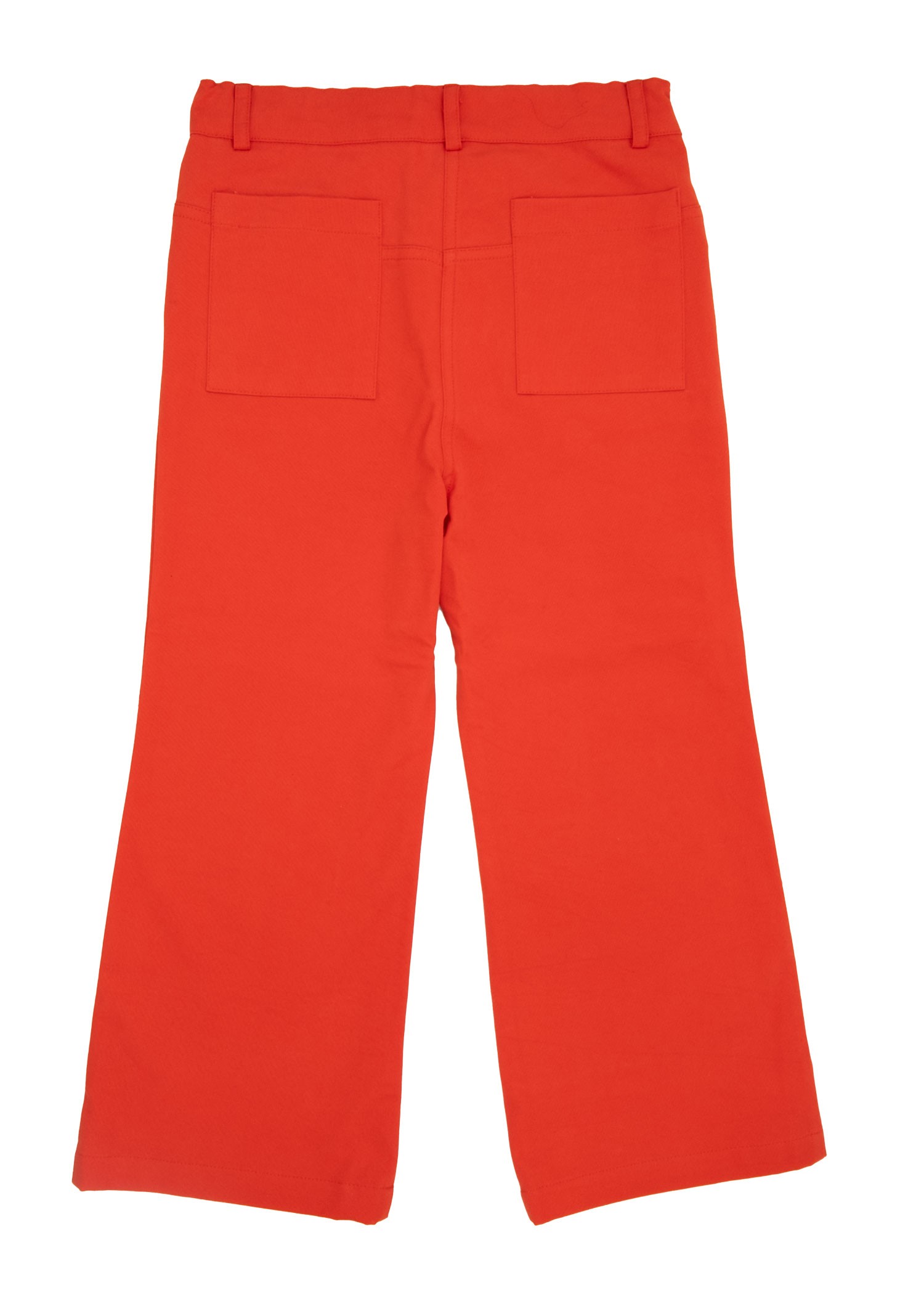 Organic Wide Leg Red Spring Girls' Trousers