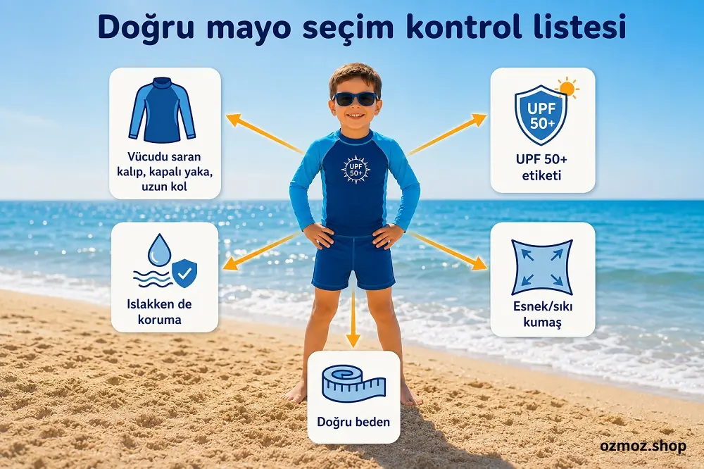 Çocuğunuz için doğru mayoyu 5 kriteri dikkate alarak seçebilirsiniz.