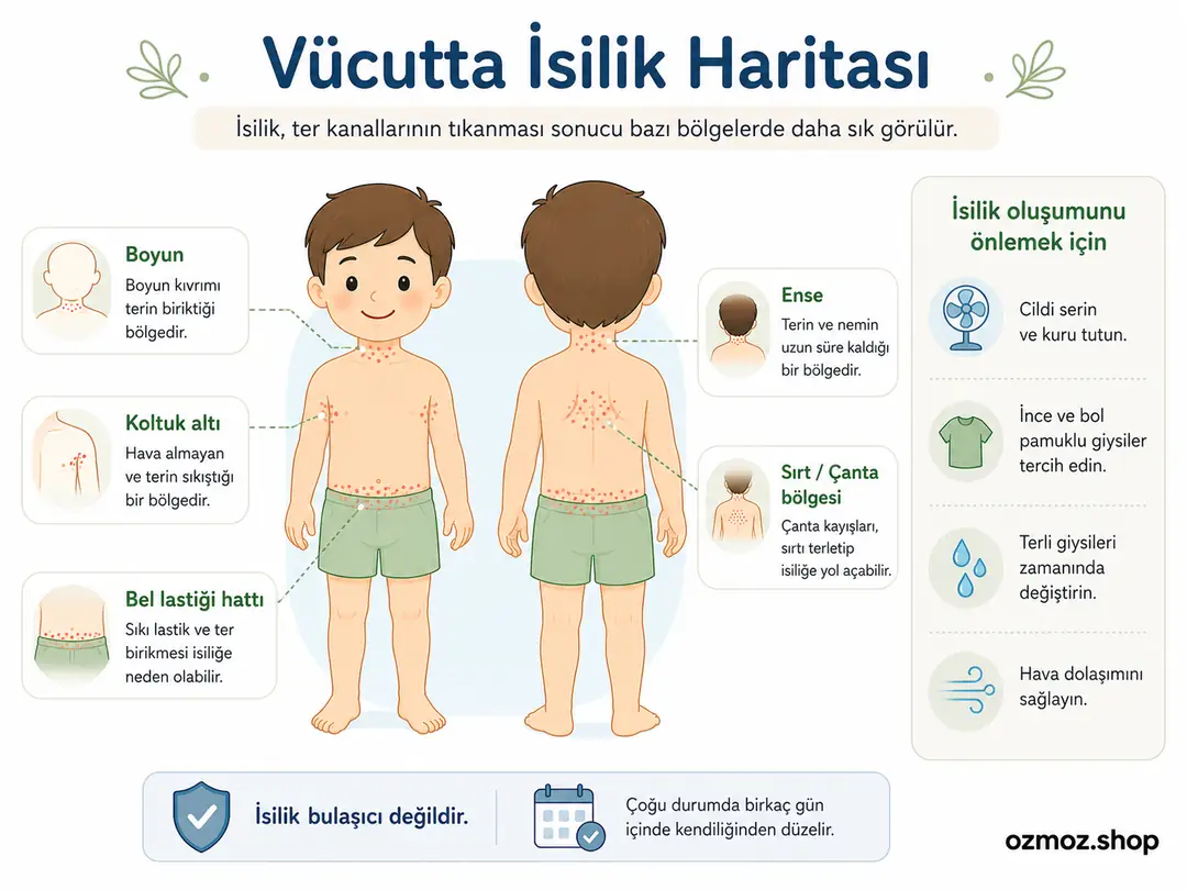 Vücutta en çok isilik görülen noktalar.