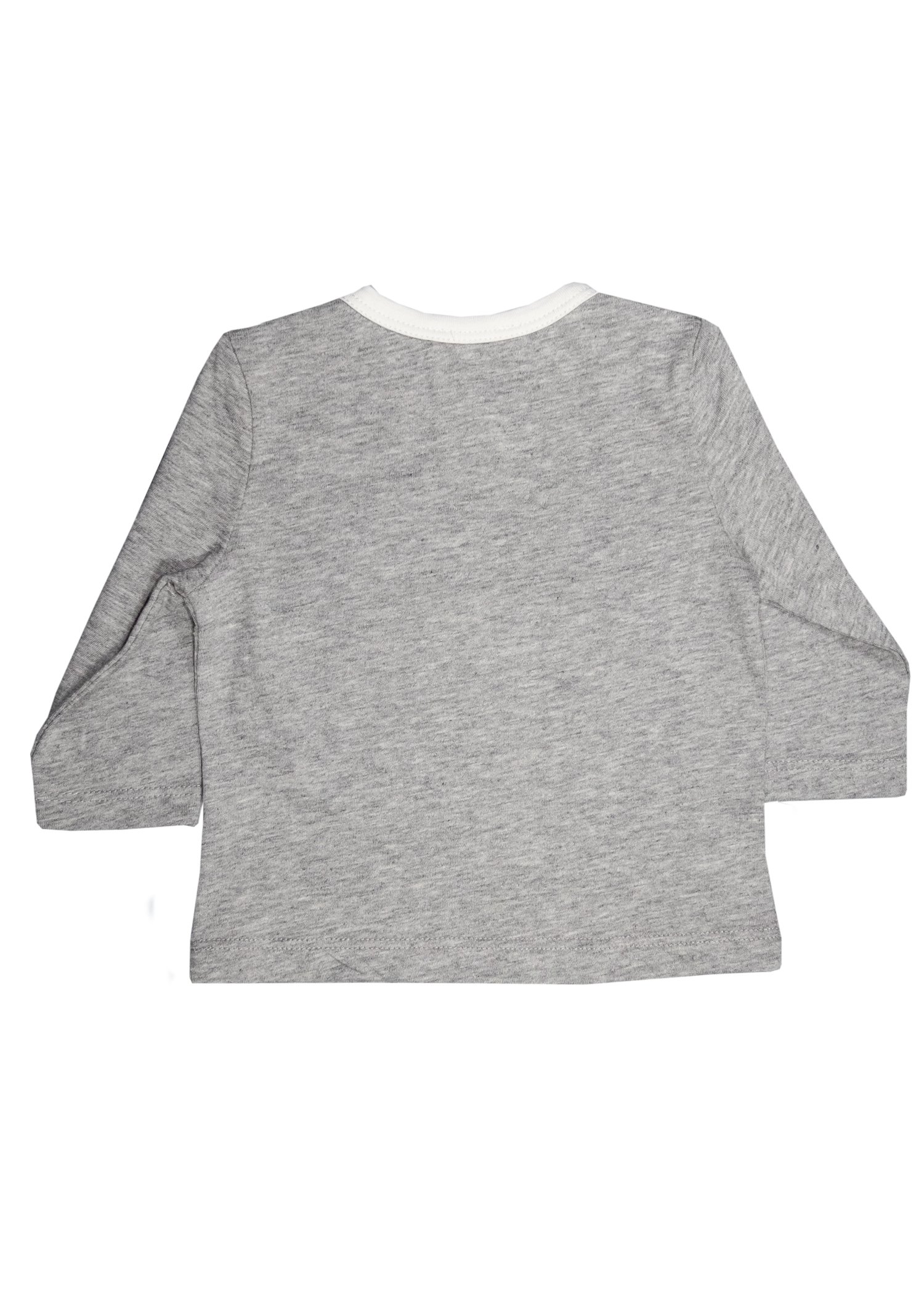 Organic Embossed Lamb Printed Long Sleeve Gray Spring Unisex Baby Top