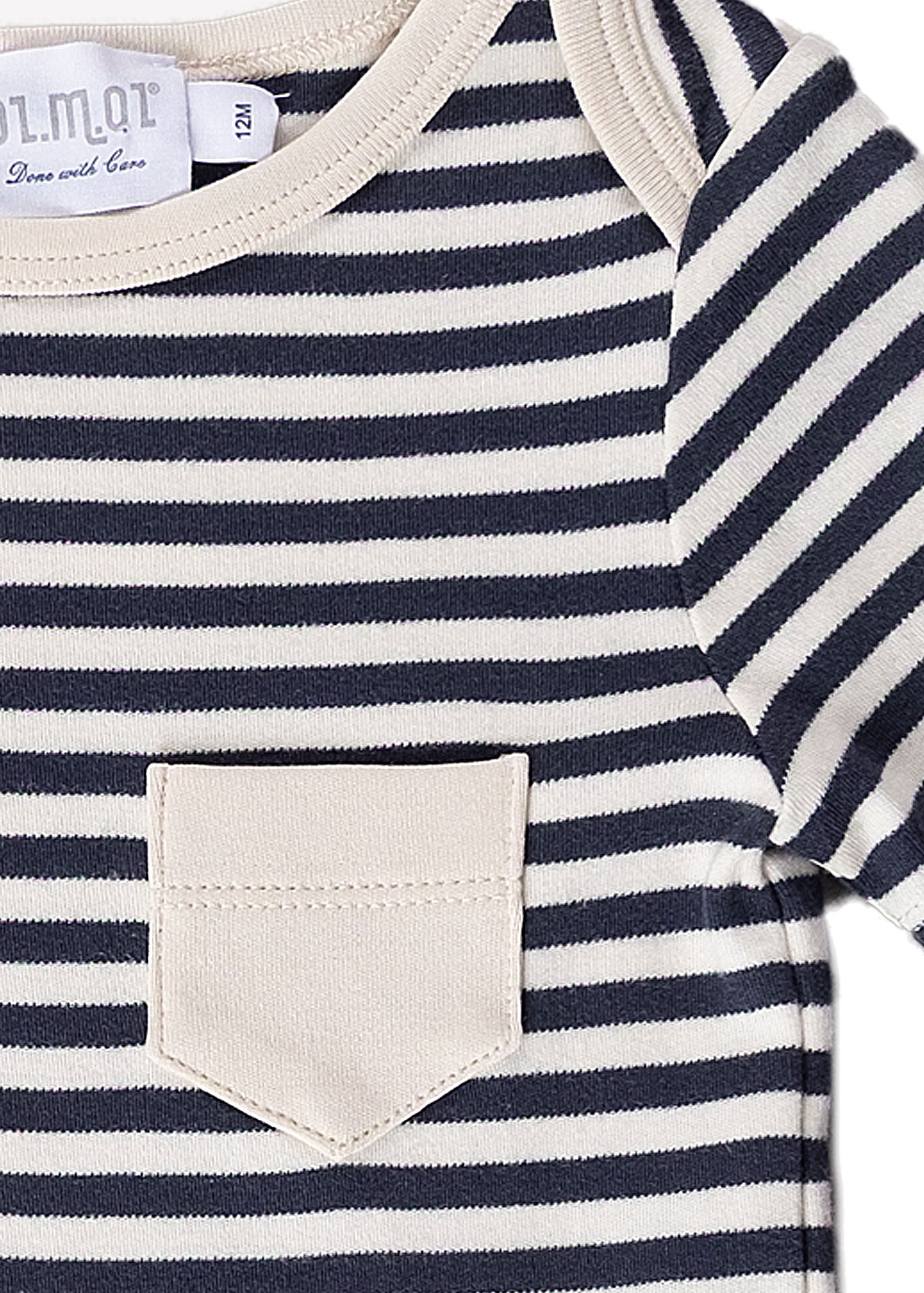 Organic Short Sleeve Striped Baby Boy Bodysuit