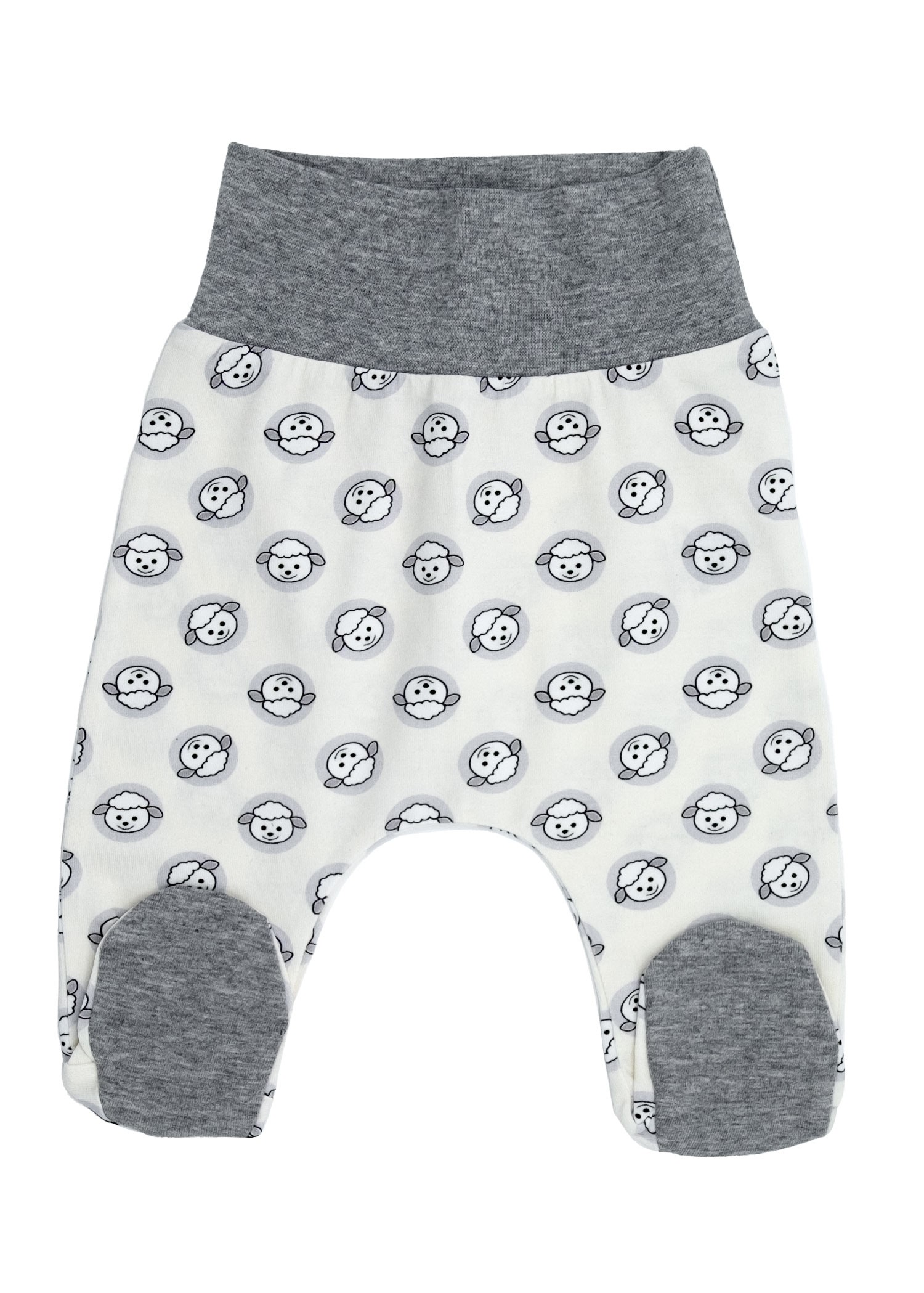 Gray Unisex Baby Bottom with Organic Lamb Printed Booties