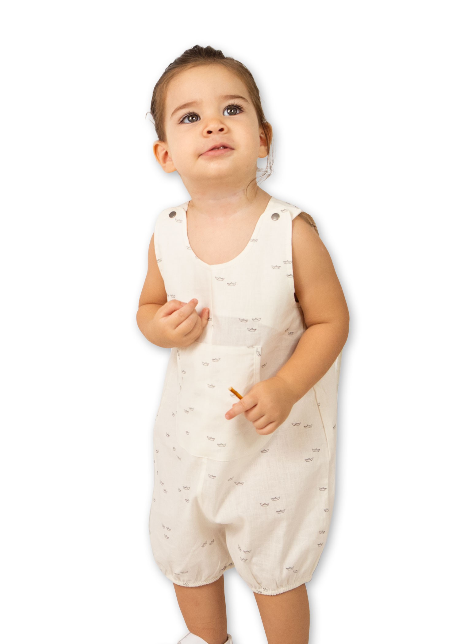 Organic Cotton Linen Straps Summer Unisex Baby Shorts Jumpsuit
