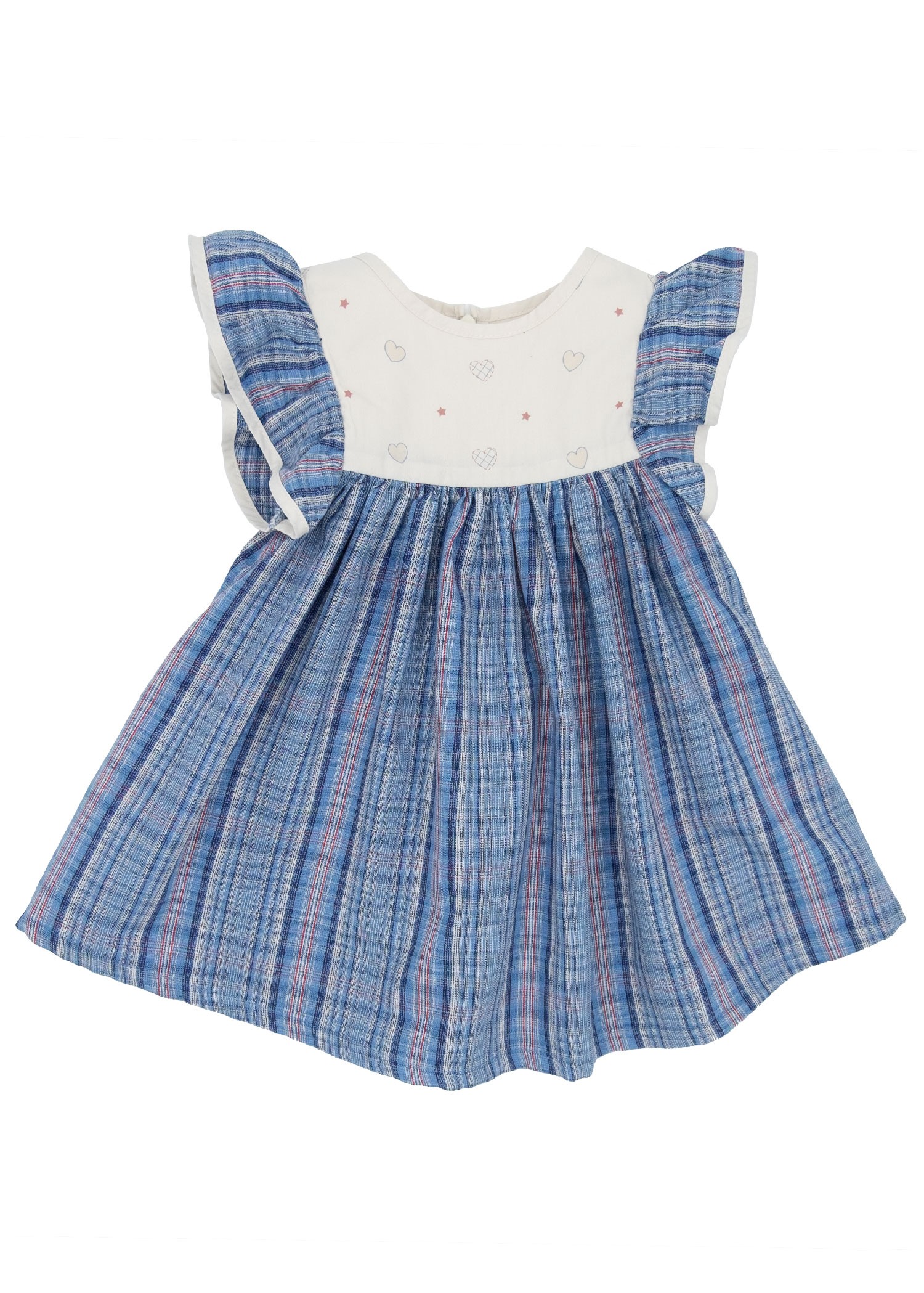 100% Cotton Blue Plaid Summer Baby Girl Dress