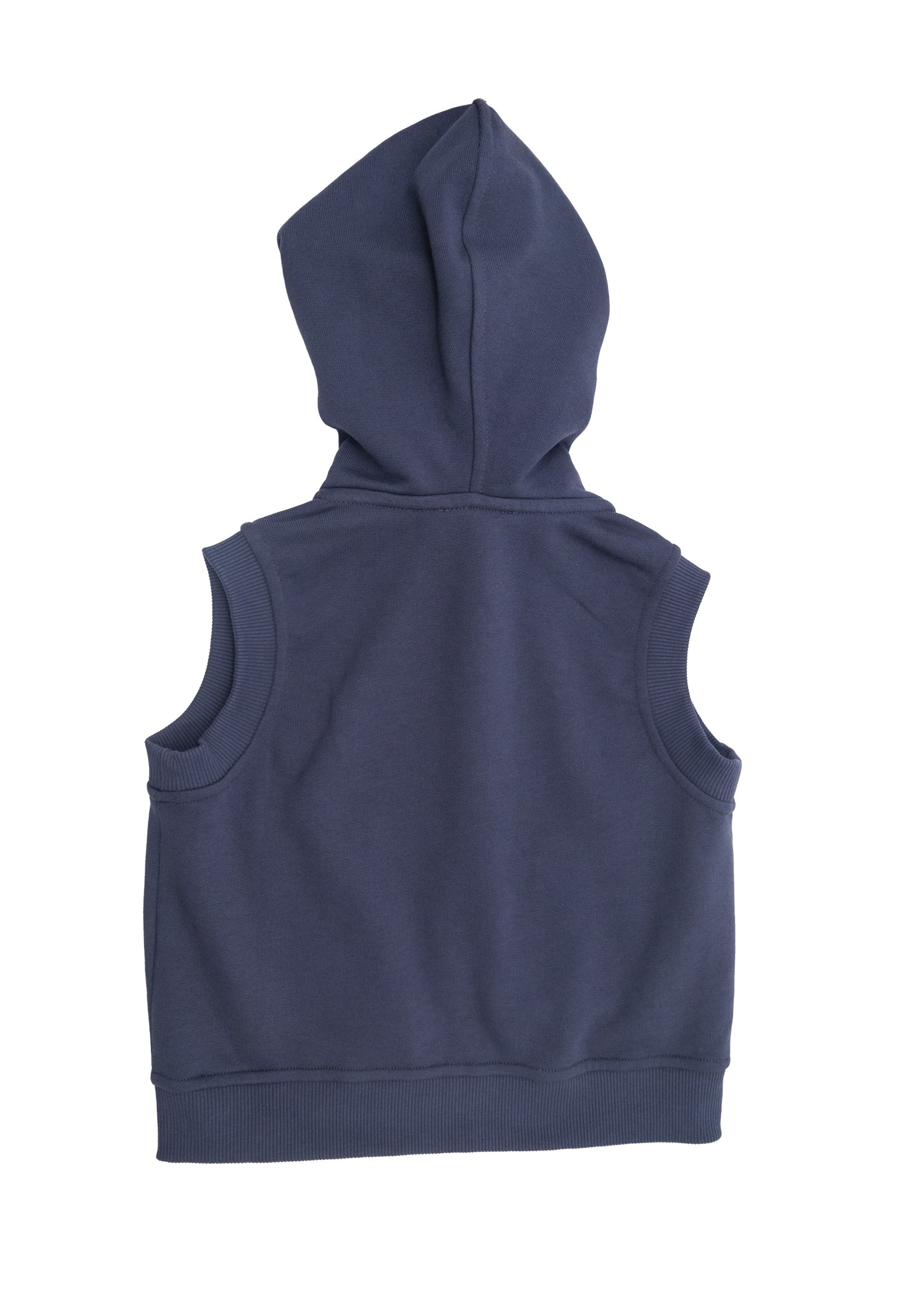 Organic Hooded Sleeveless Navy Blue Winter Boys' Sports Vest