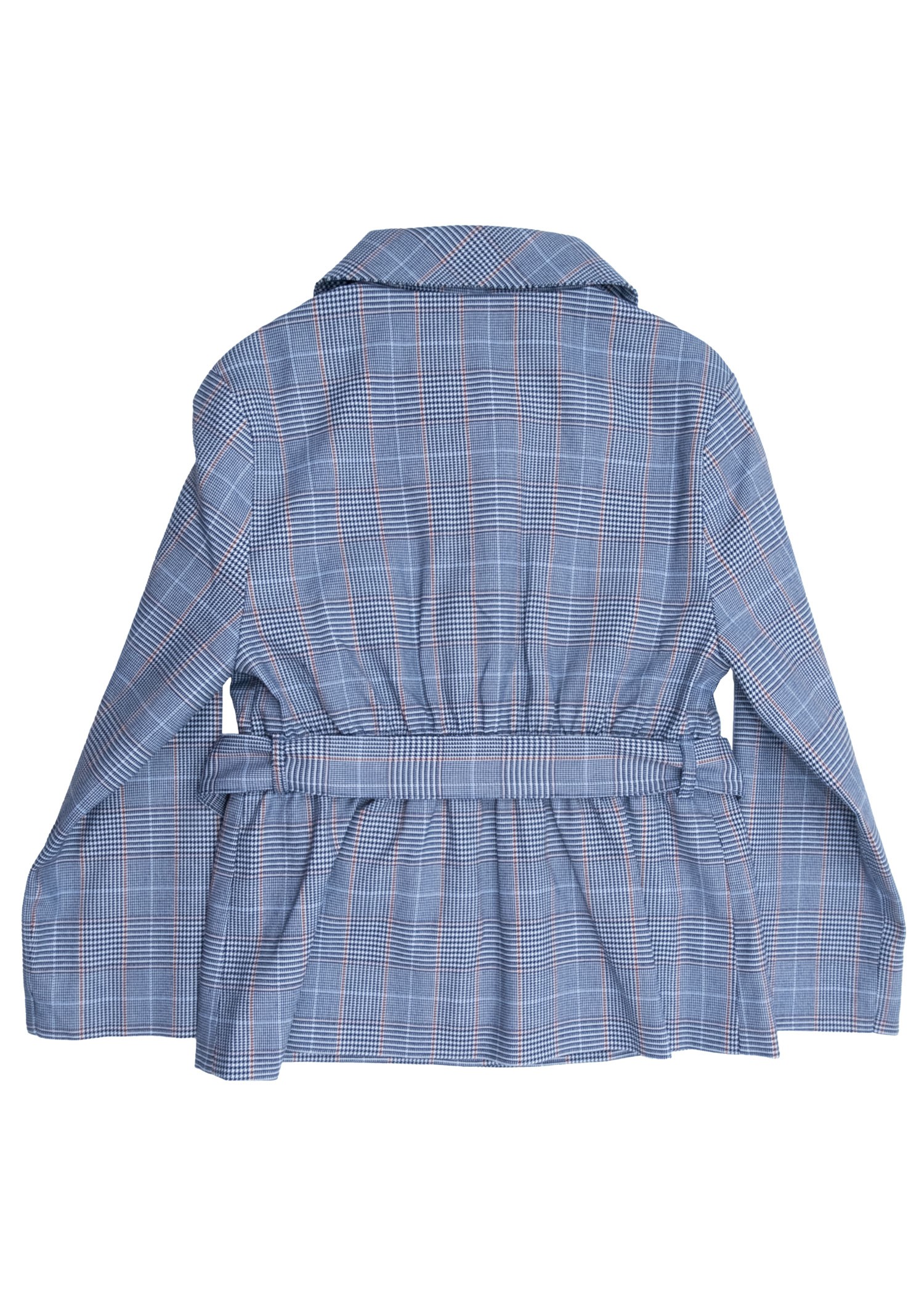 Woven Plaid Blue Spring Jacket for Girls