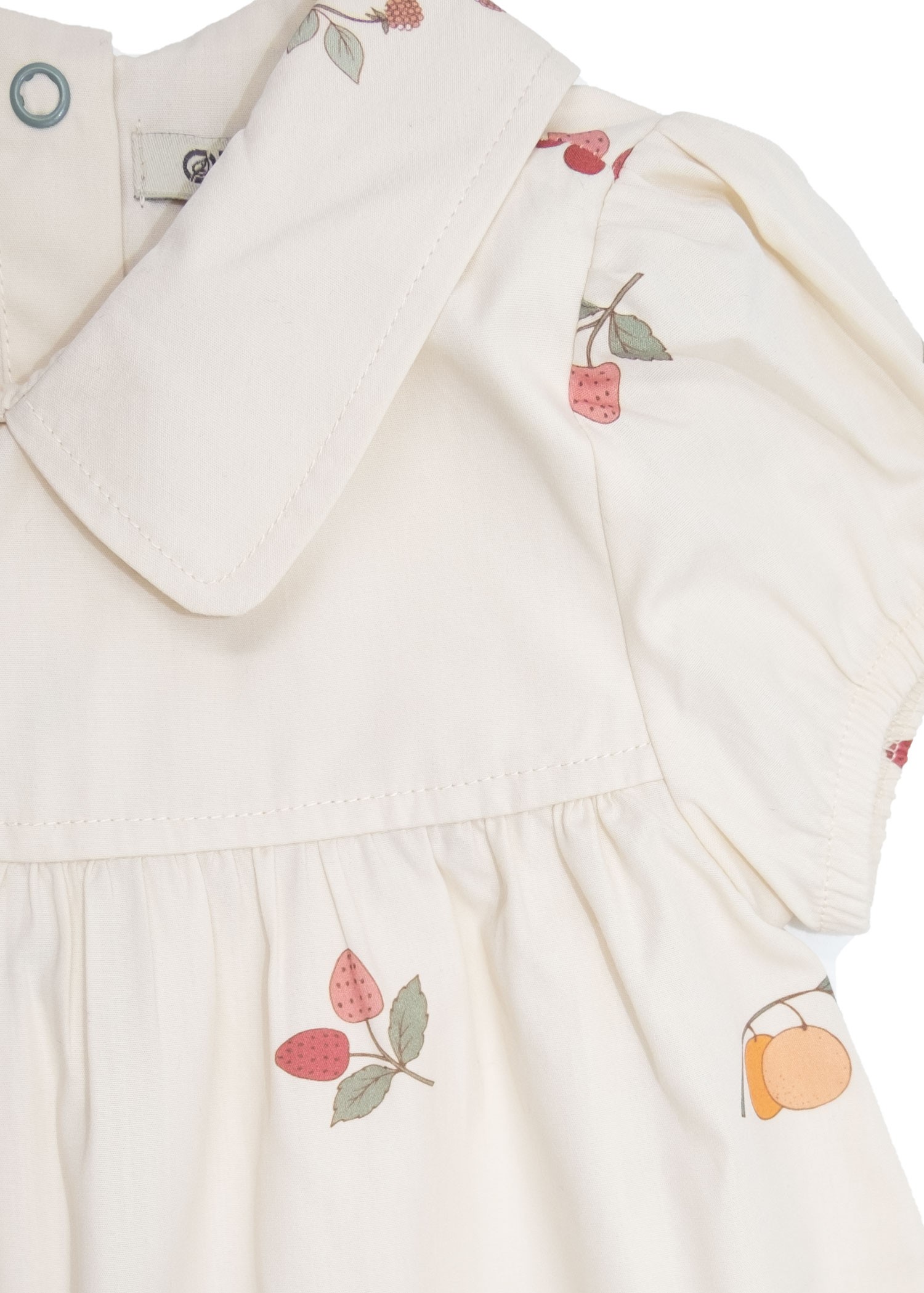 Organic Fruit Printed Cream Summer Baby Girl Panty Dress Set