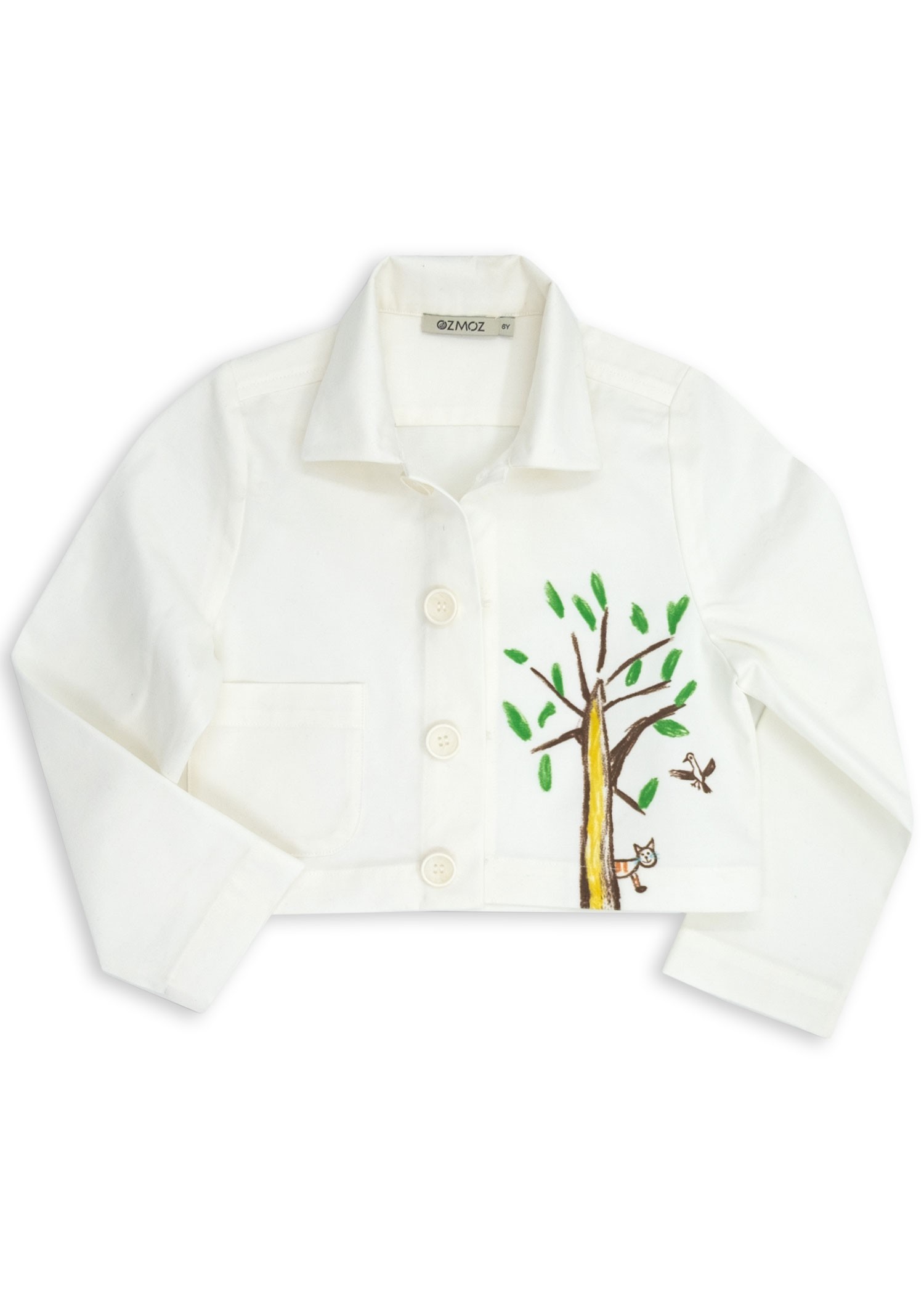 Organic Canvas White Spring Girl's Coat